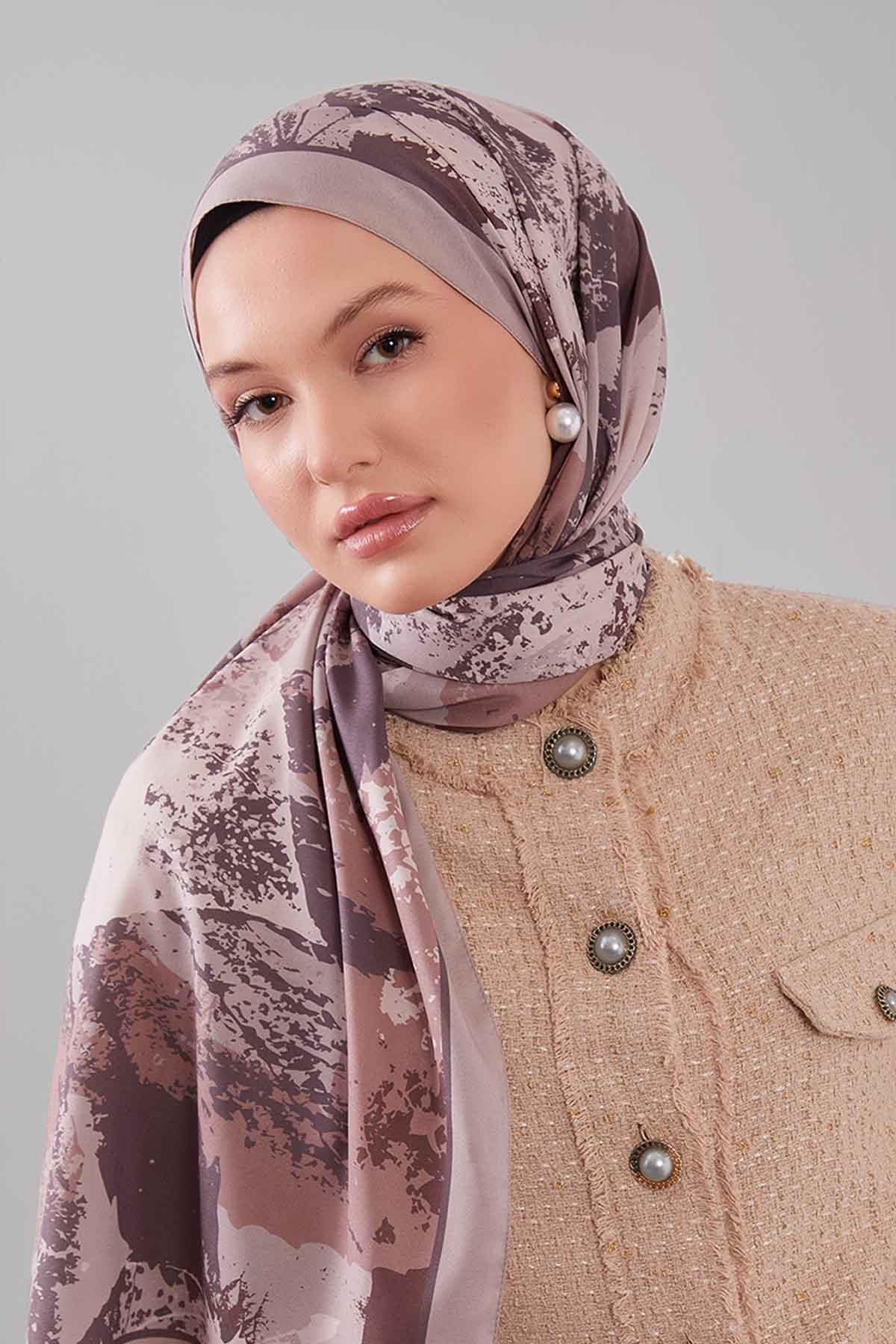 Fivescarf Sütlü Kahve Yaprak Desen Moos Chrep