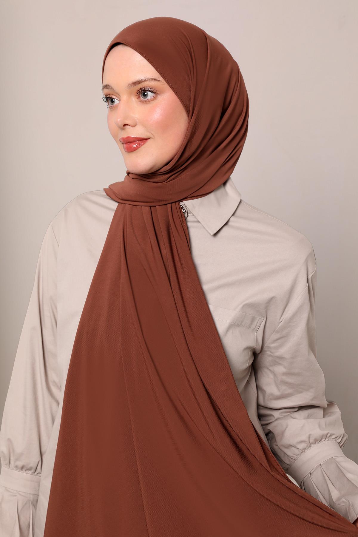 Fivescarf Taba Düz Premium Jersey Şal