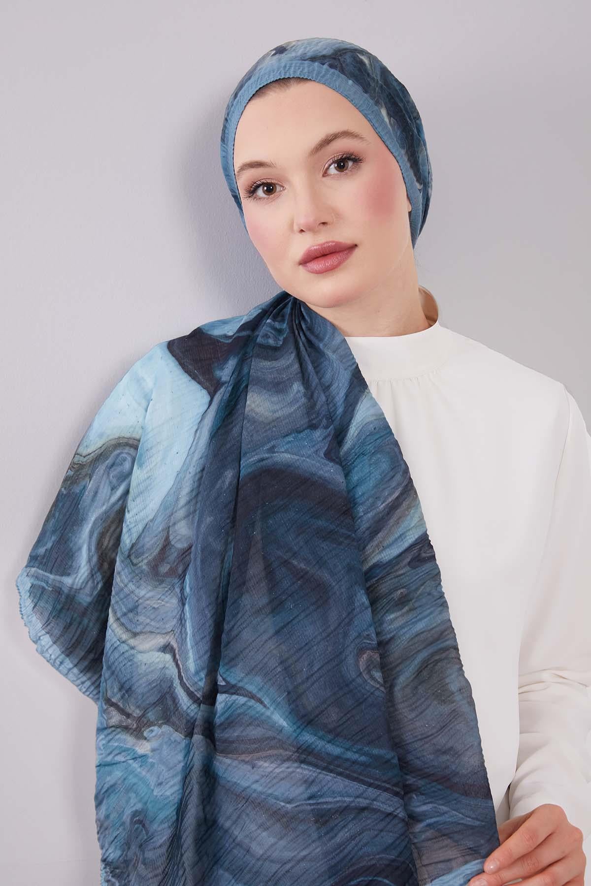 Fivescarf Turkuaz Aura Müslin Şal