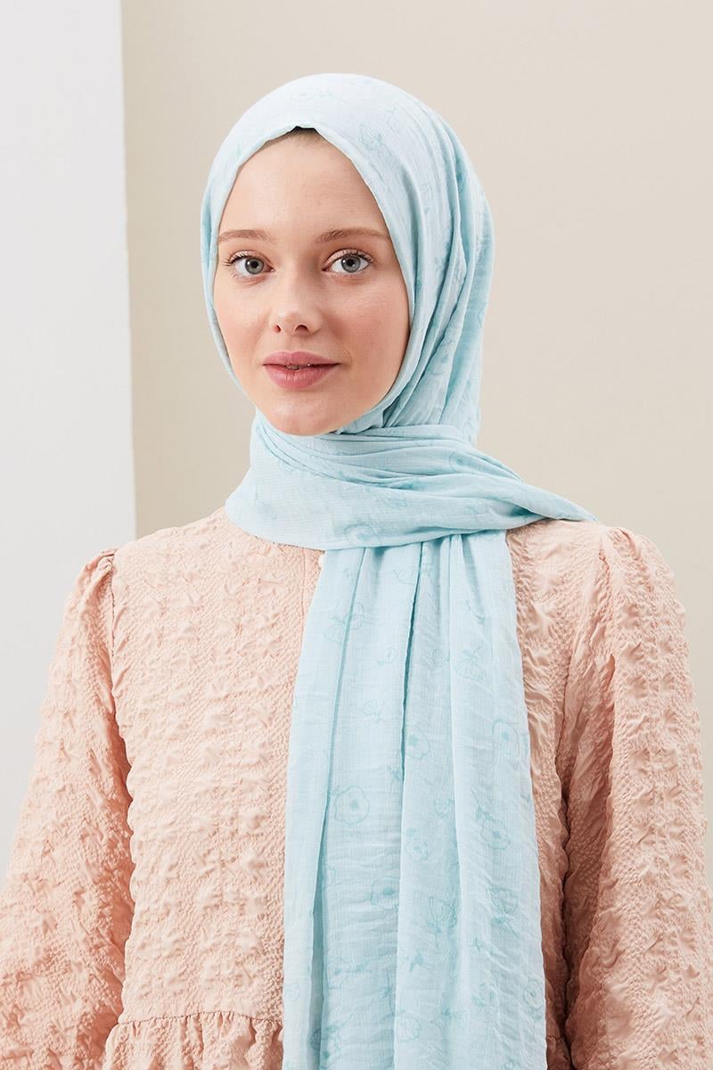 Fivescarf Turkuaz Gül Comfort Line Şal