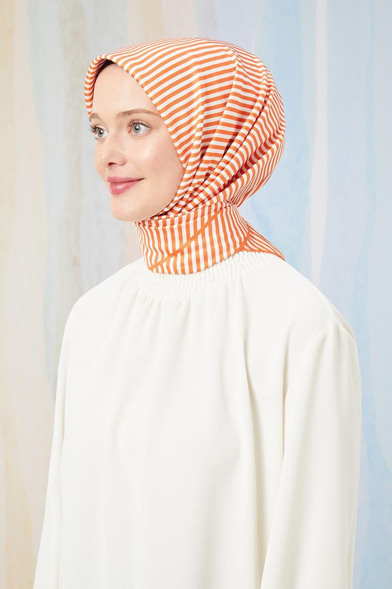 Fivescarf Turuncu Twill Digital Eşarp