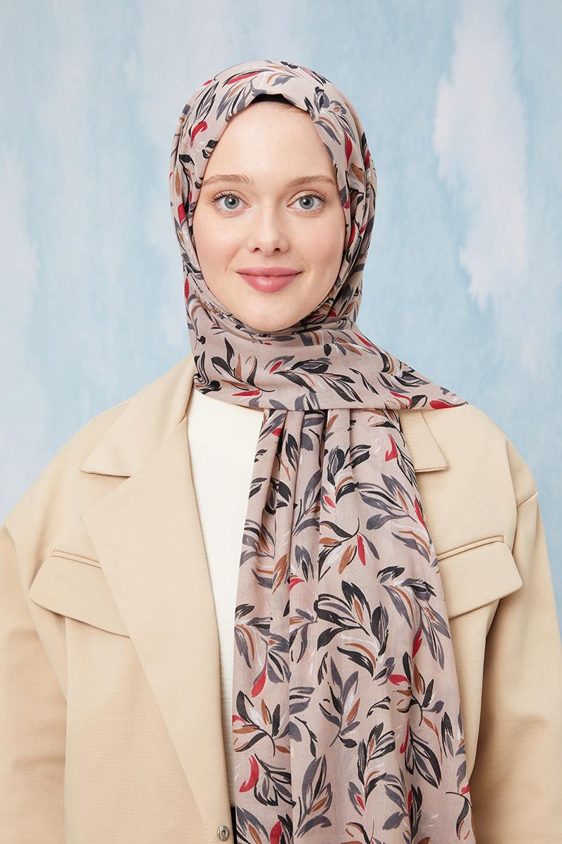 Fivescarf Vizon Desenli Cotton Şal
