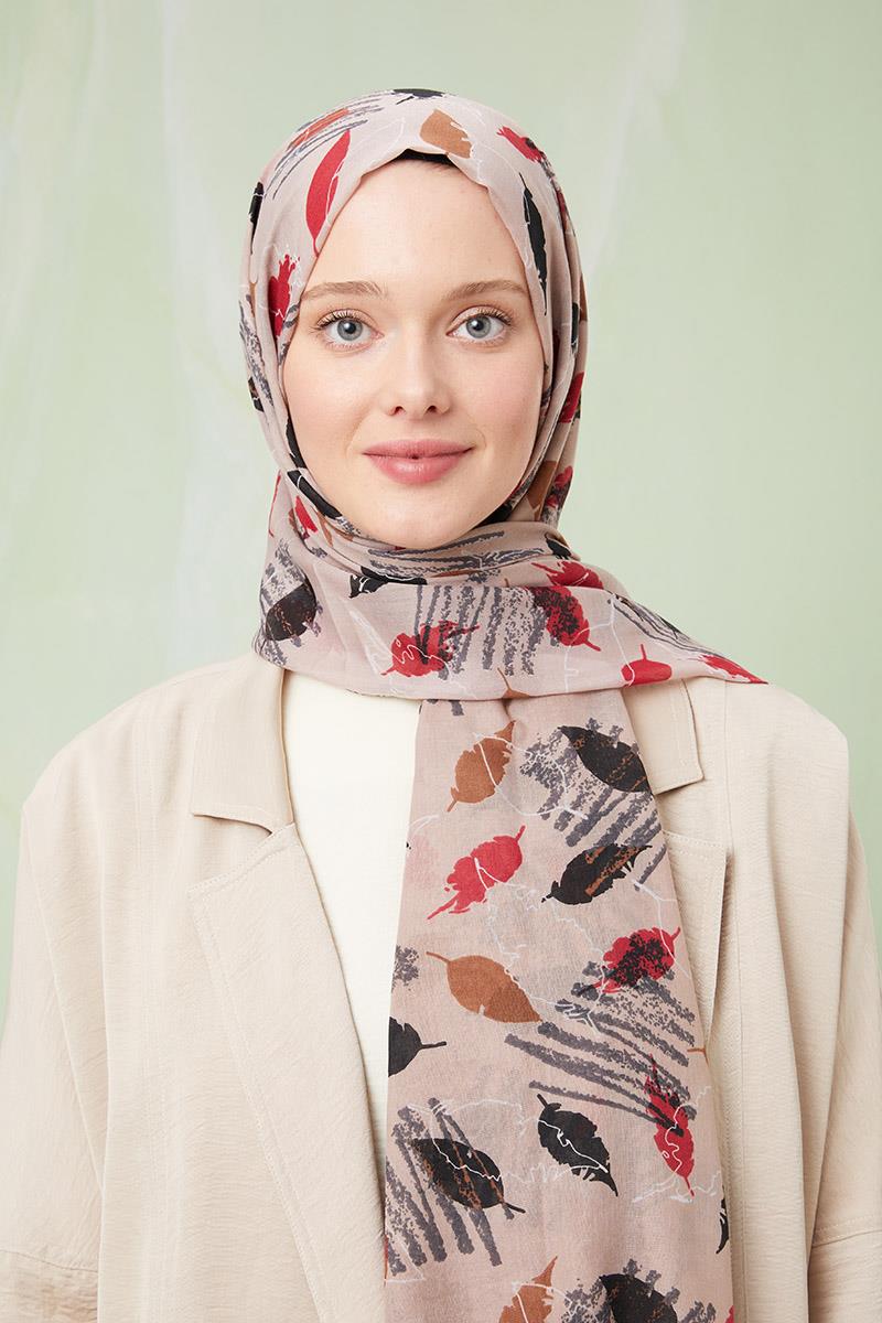 Fivescarf Vizon Desenli Cotton Şal