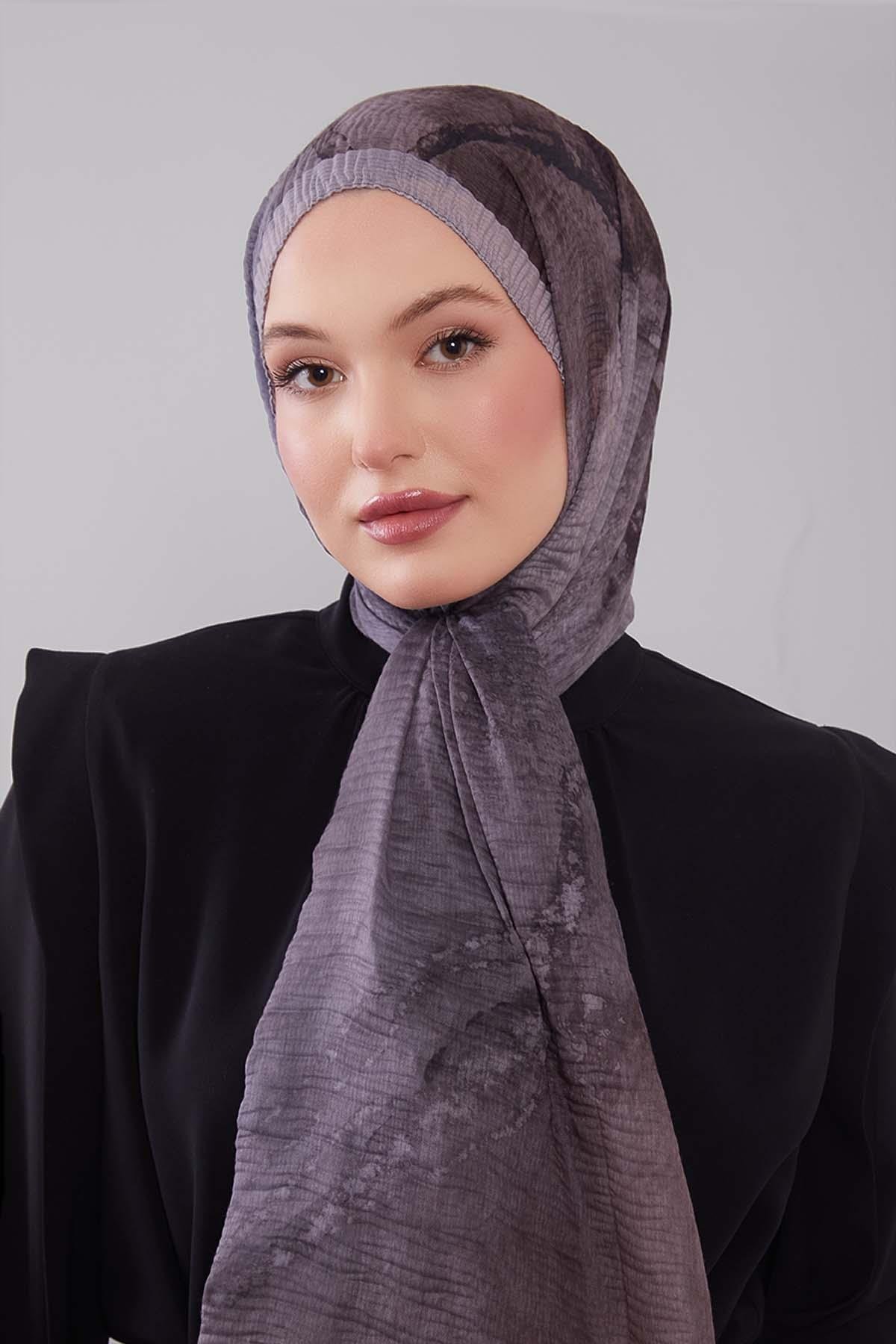Fivescarf Vizon Geçişli Müslin Cotton Şal