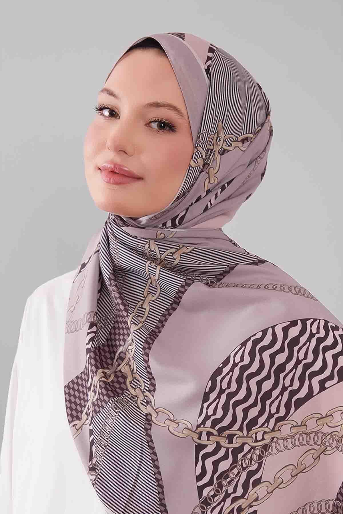 Fivescarf Vizon Gold Zincir Desen Moos Chrep Şal