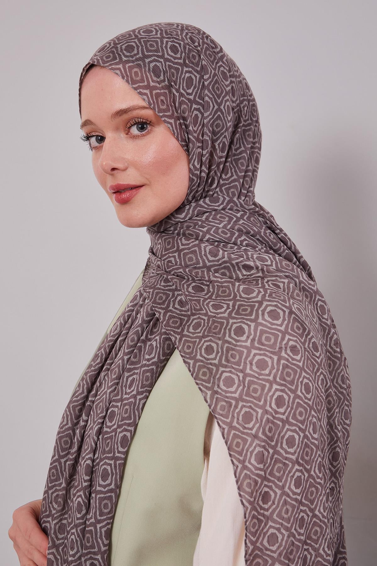 Fivescarf Vizon Karo Desenli Craze Comfort Şal