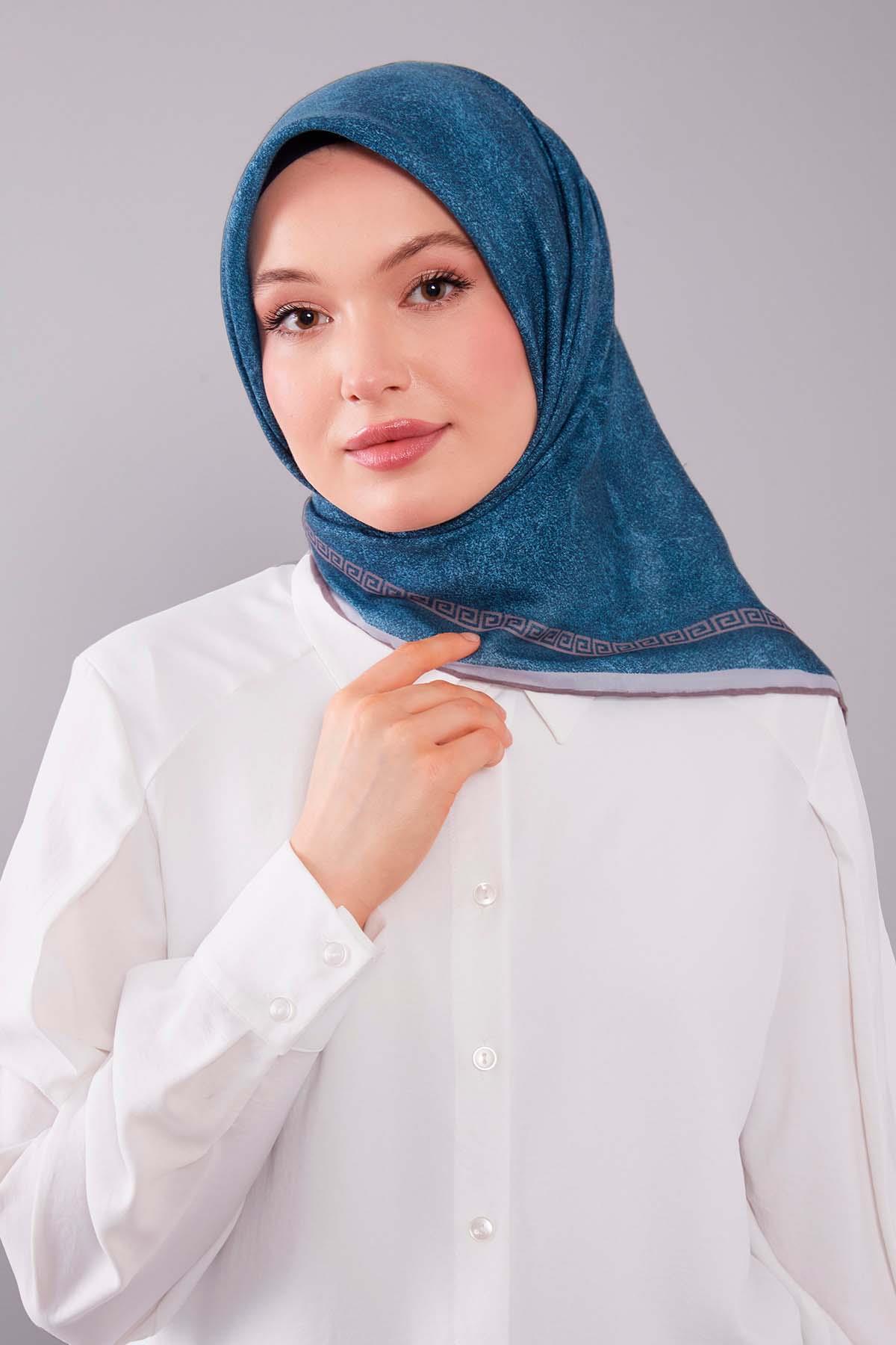 Fivescarf Vizon Kenar Motifli Silk Cotton Eşarp