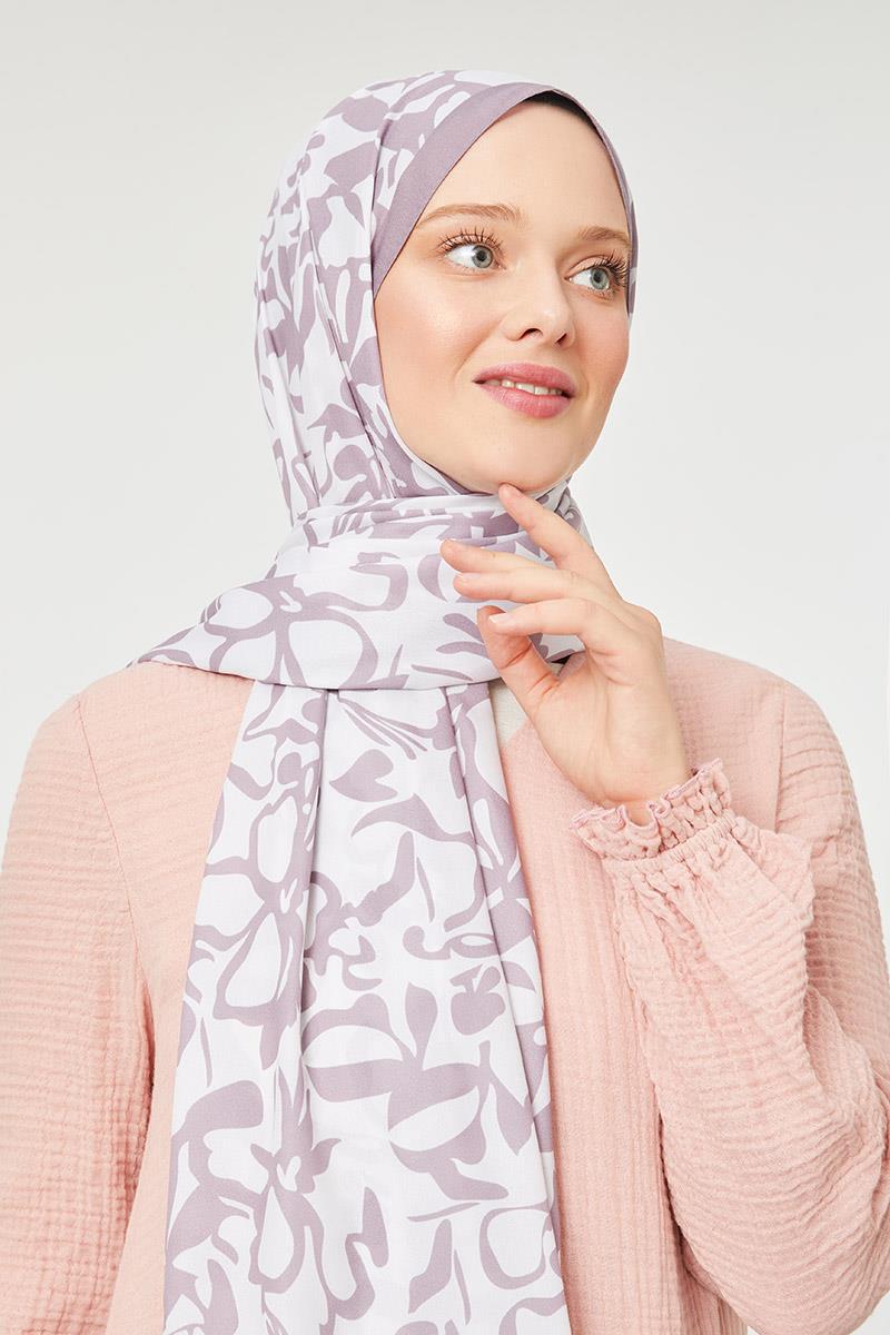 Fivescarf Vizon Yonca Desen Mono Şal