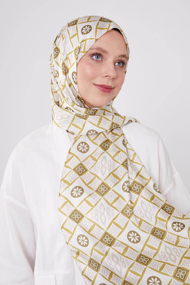 Fivescarf Yağ Yeşili Damla Desen Brand Şal