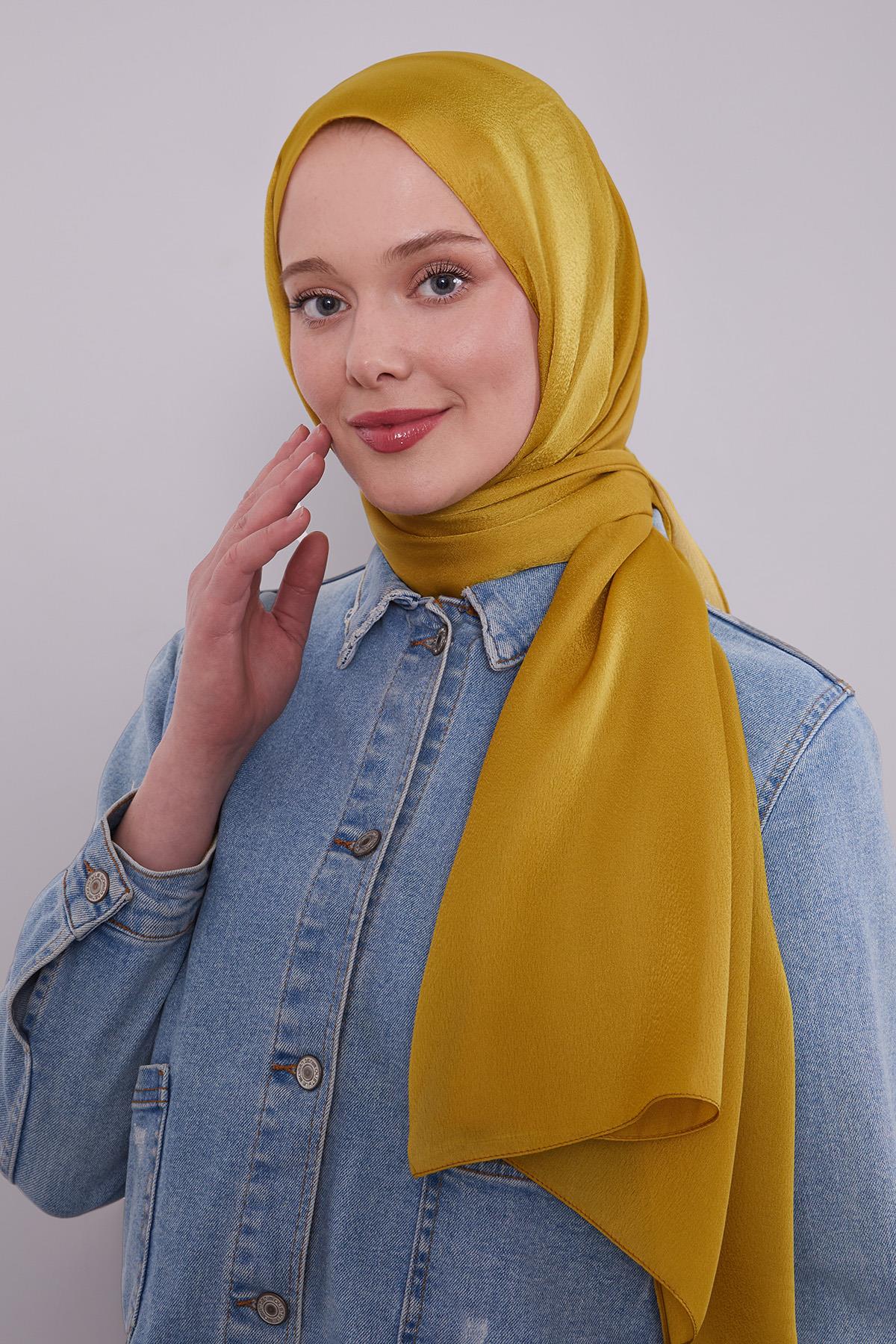 Fivescarf Yağ Yeşili Düz Purple Şal