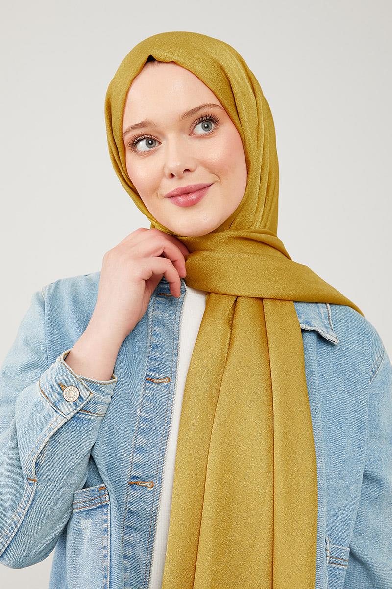 Fivescarf Yağ Yeşili Jakarlı Elegance Şal