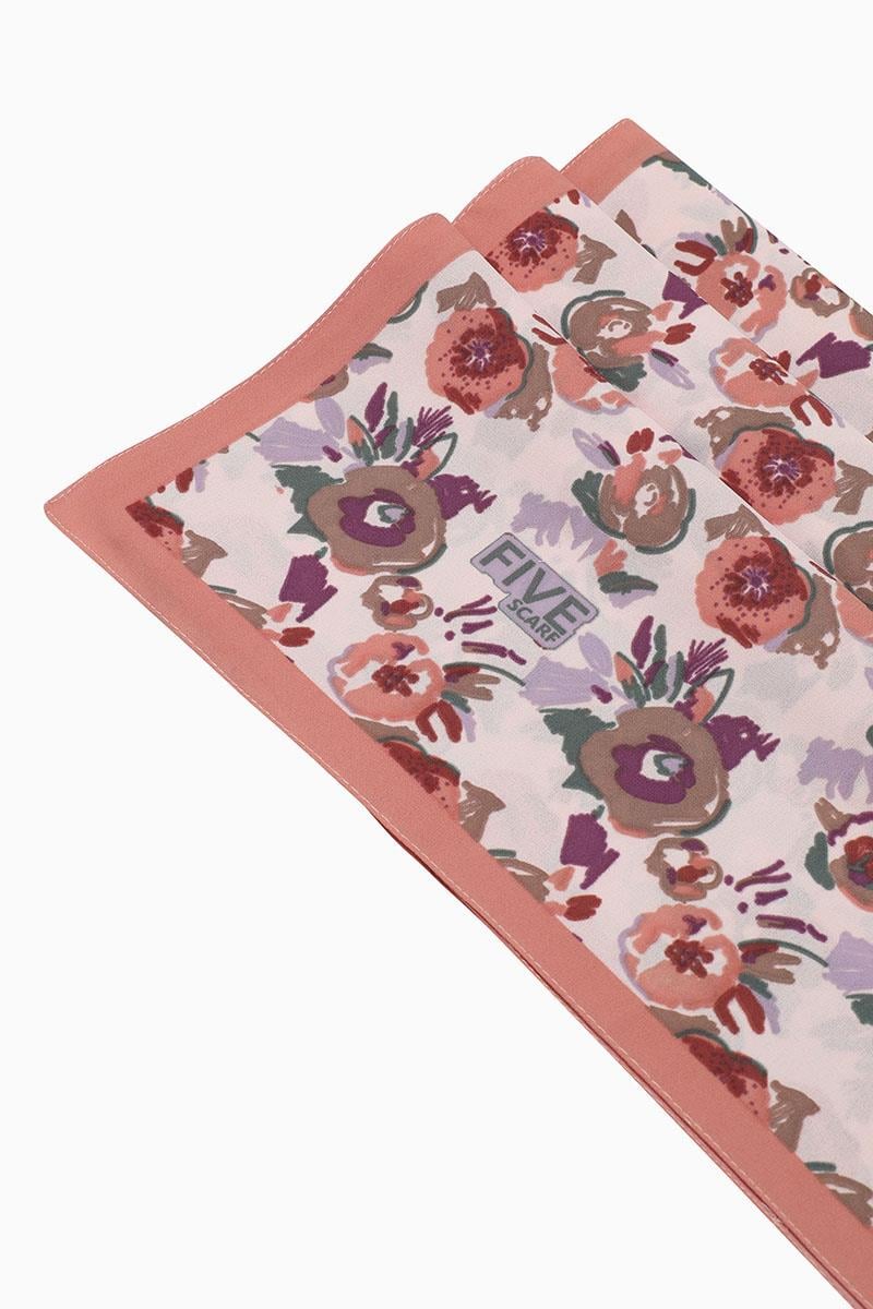 Fivescarf Yavruağzı Fulya Desen Krep Şal