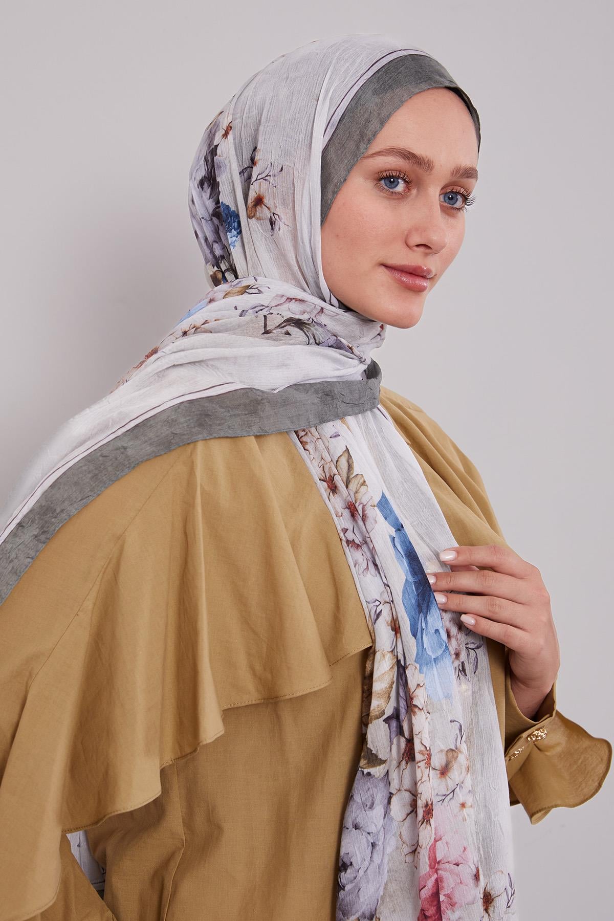 Fivescarf Yeşil Çicekli Craze Comfort Şal