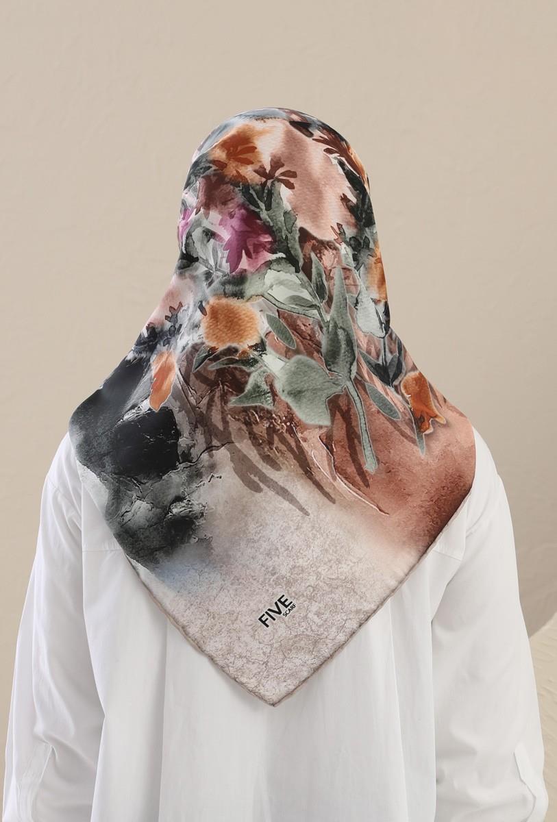 Fivescarf Yeşil Twill Digital Eşarp