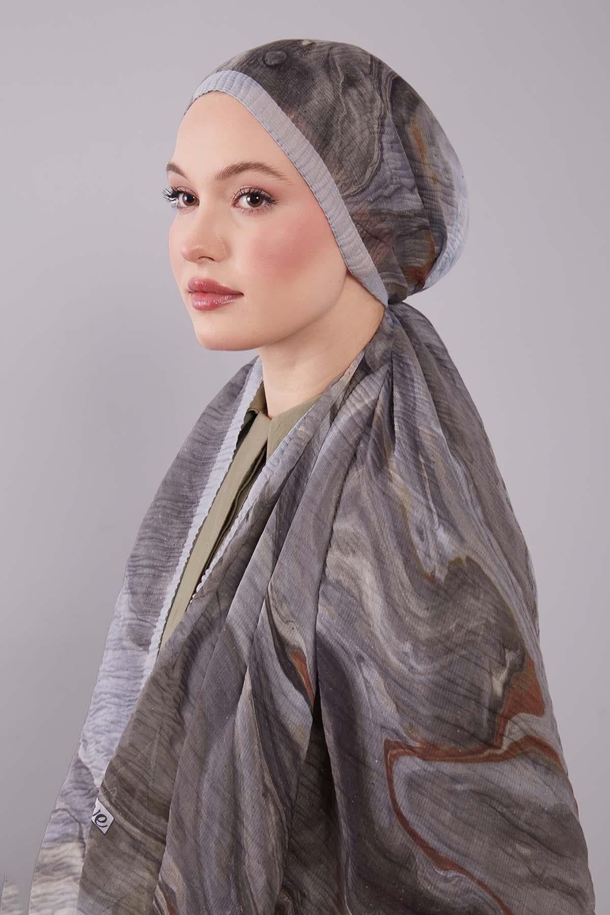Fivescarf Zeytin Yeşili Aura Müslin Şal