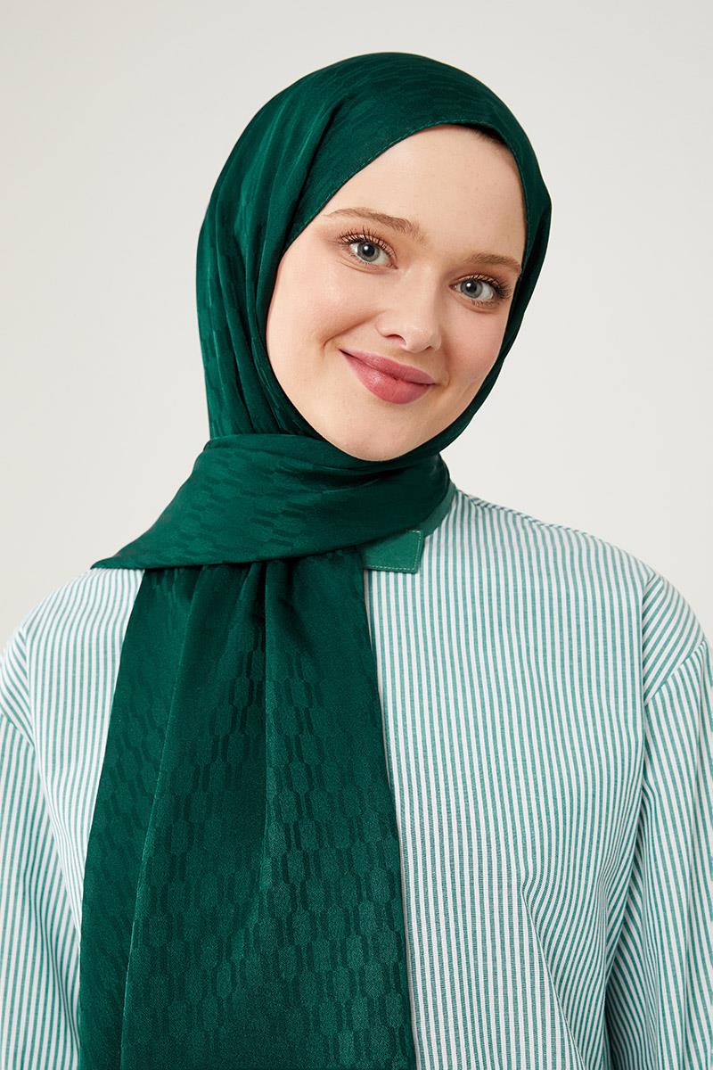 Fivescarf Zümrüt Burgu Desen Jakarlı Elegance Şal