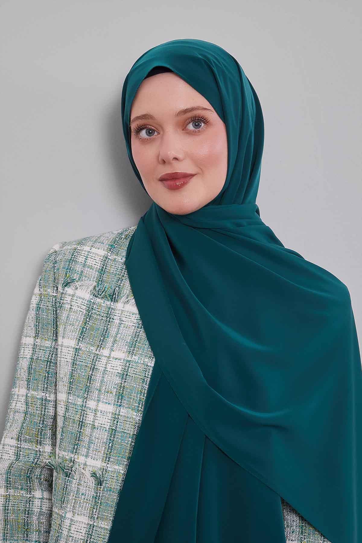 Fivescarf Zümrüt Taşlı Lüx Medine İpeği Şal