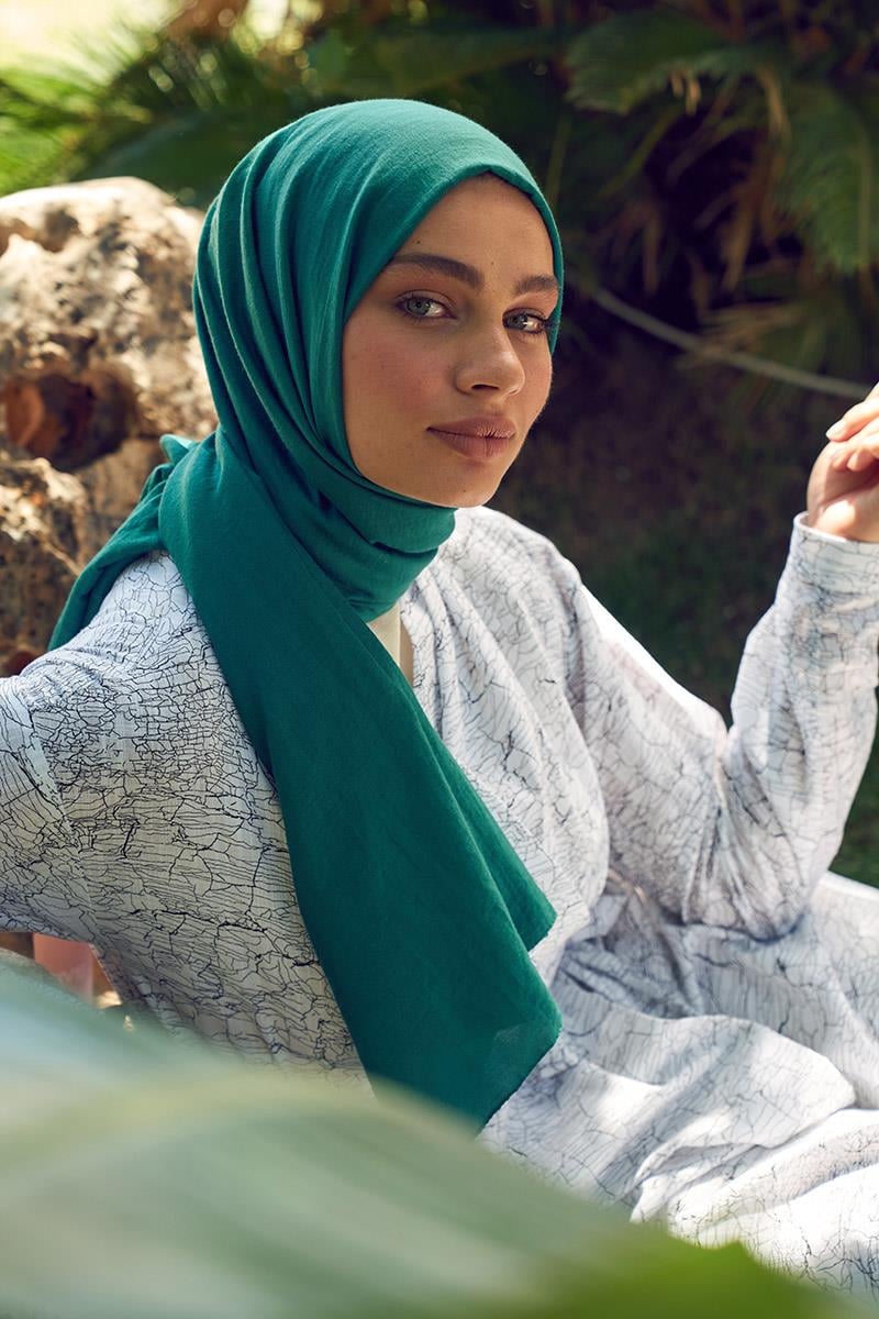 Fivescarf Zümrüt Yeşili Touch Pamuk Şal