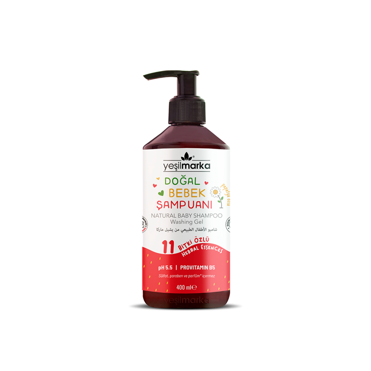 Yeşil Marka Doğal Bebek Şampuanı Çilek 400 ml