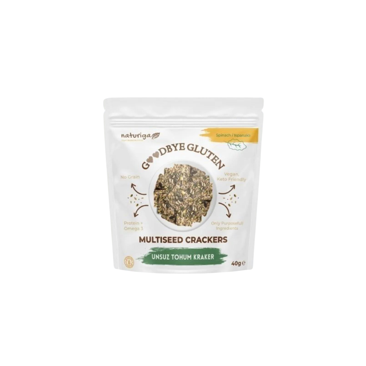 Naturiga GoodBye Glutensiz Ispanaklı Kraker 40 gr
