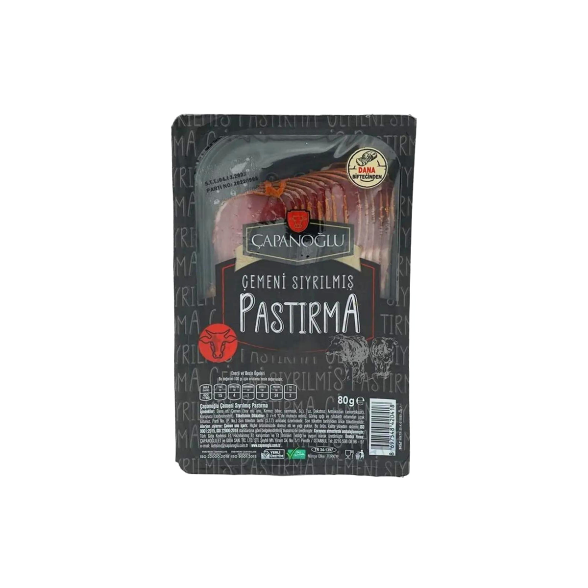 Çapanoğlu Çemeni Sıyrılmış Pastırma 80 gr