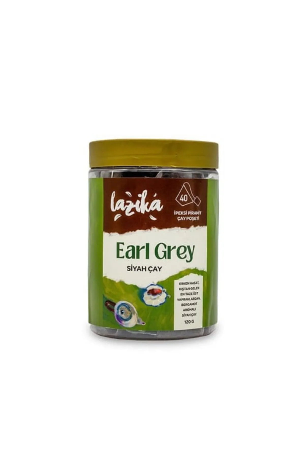 Lazika Earl Grey Siyah Çay 40'lı Piramit Poşet 120 grLazika