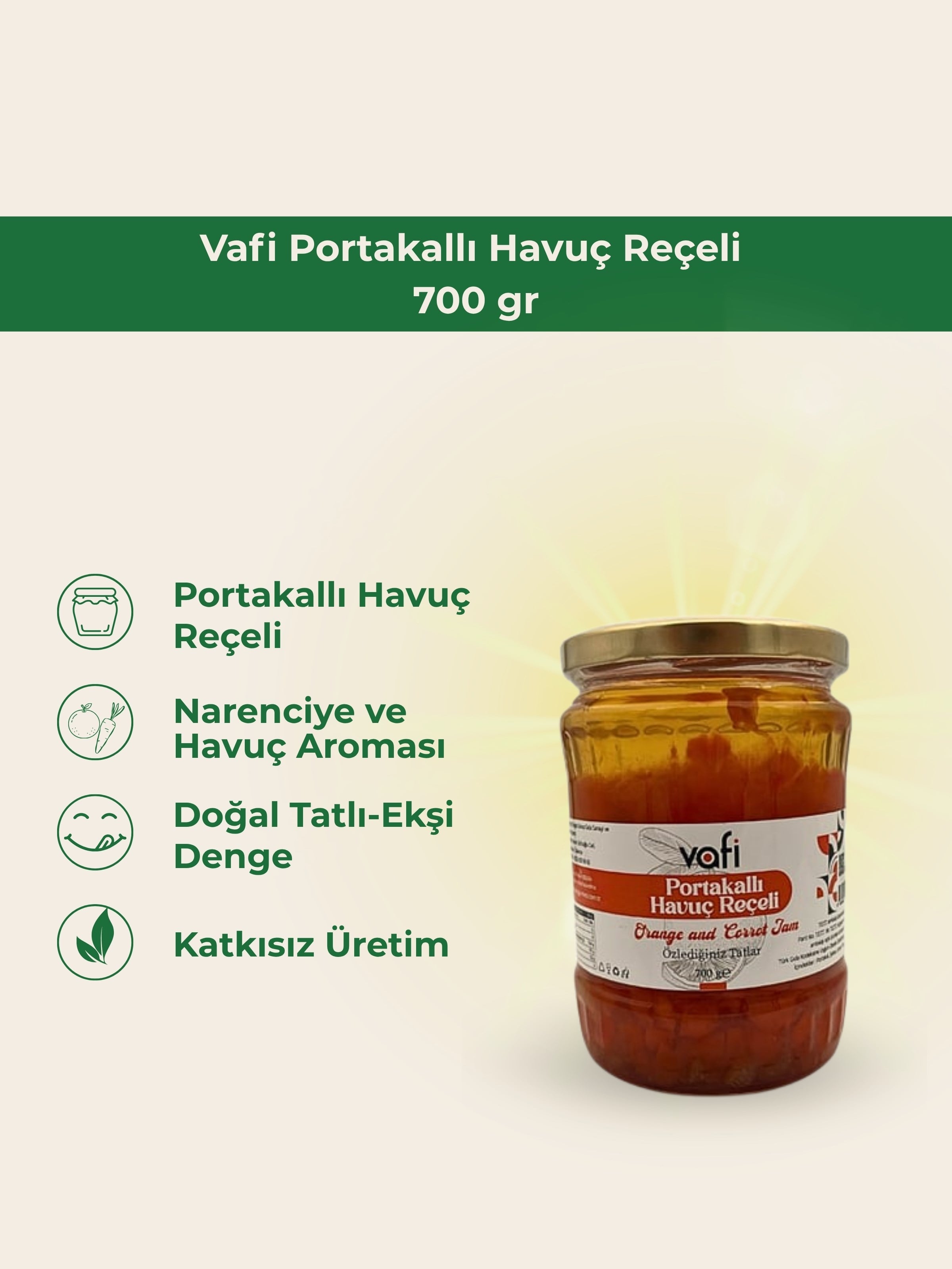 Vafi Portakallı Havuç Reçeli 700 gr