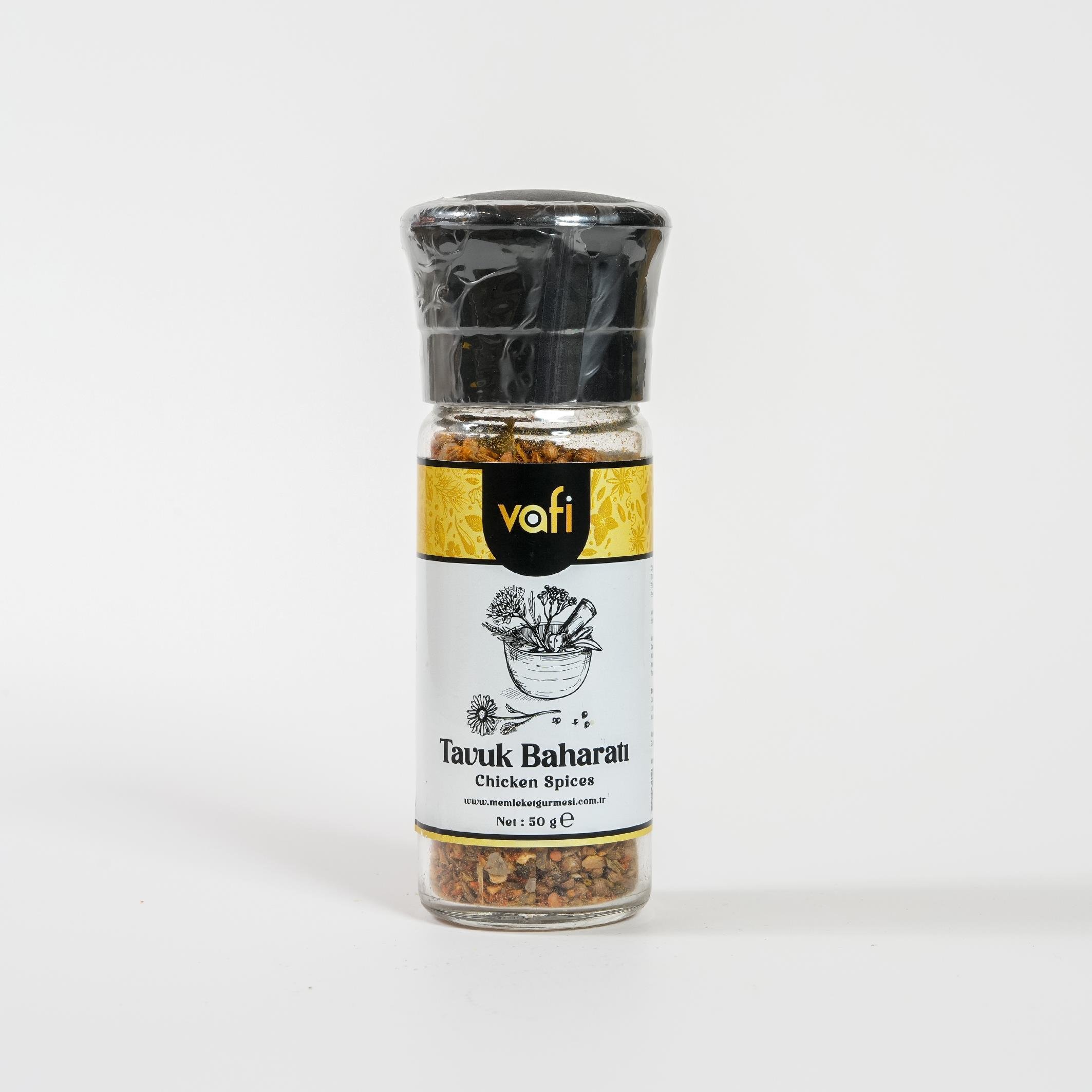 Vafi Cam Değirmen Kapak Serisi Tavuk Baharatı 50 gr