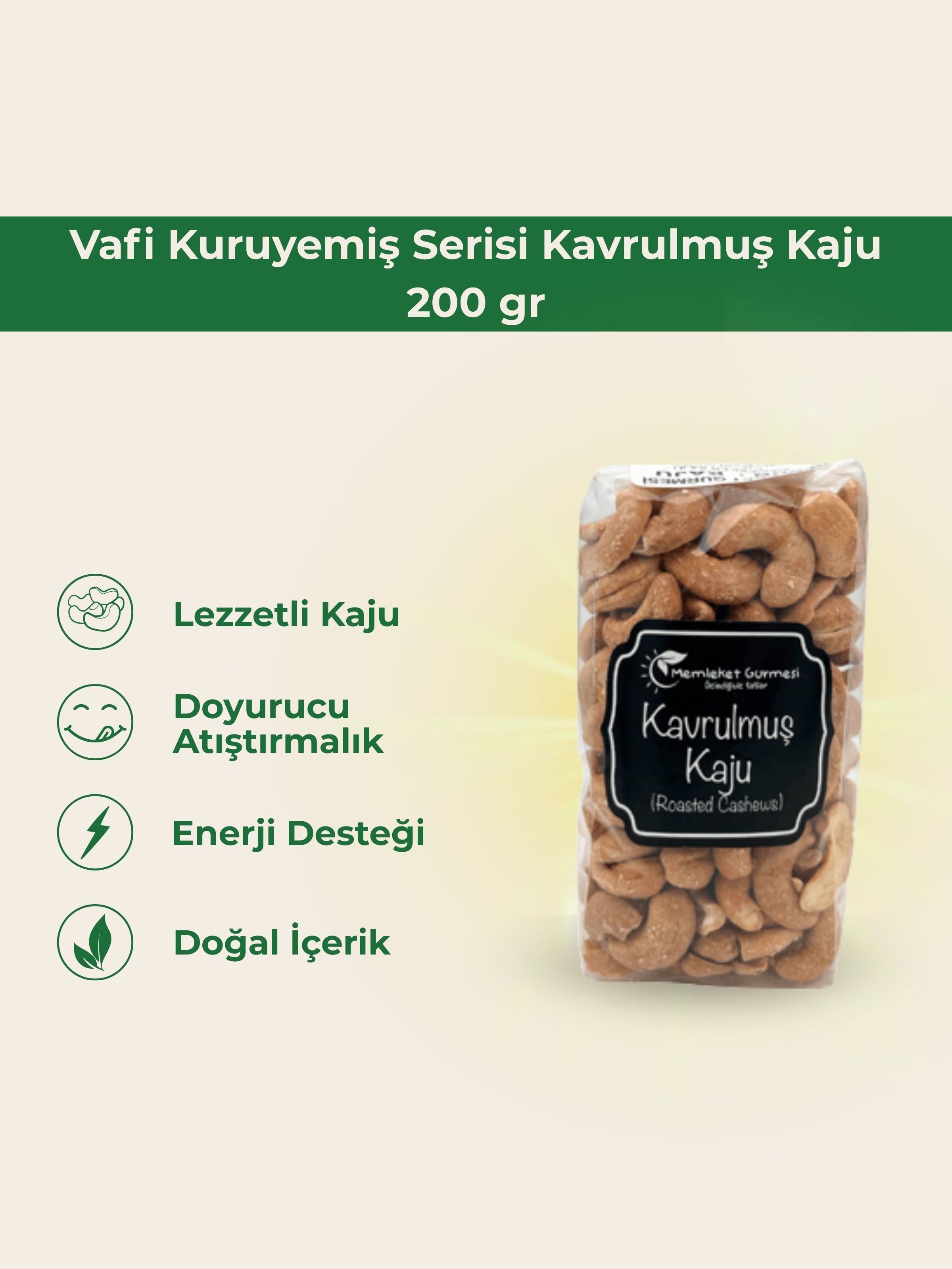 Vafi Kuruyemiş Serisi Kavrulmuş Kaju 200 gr