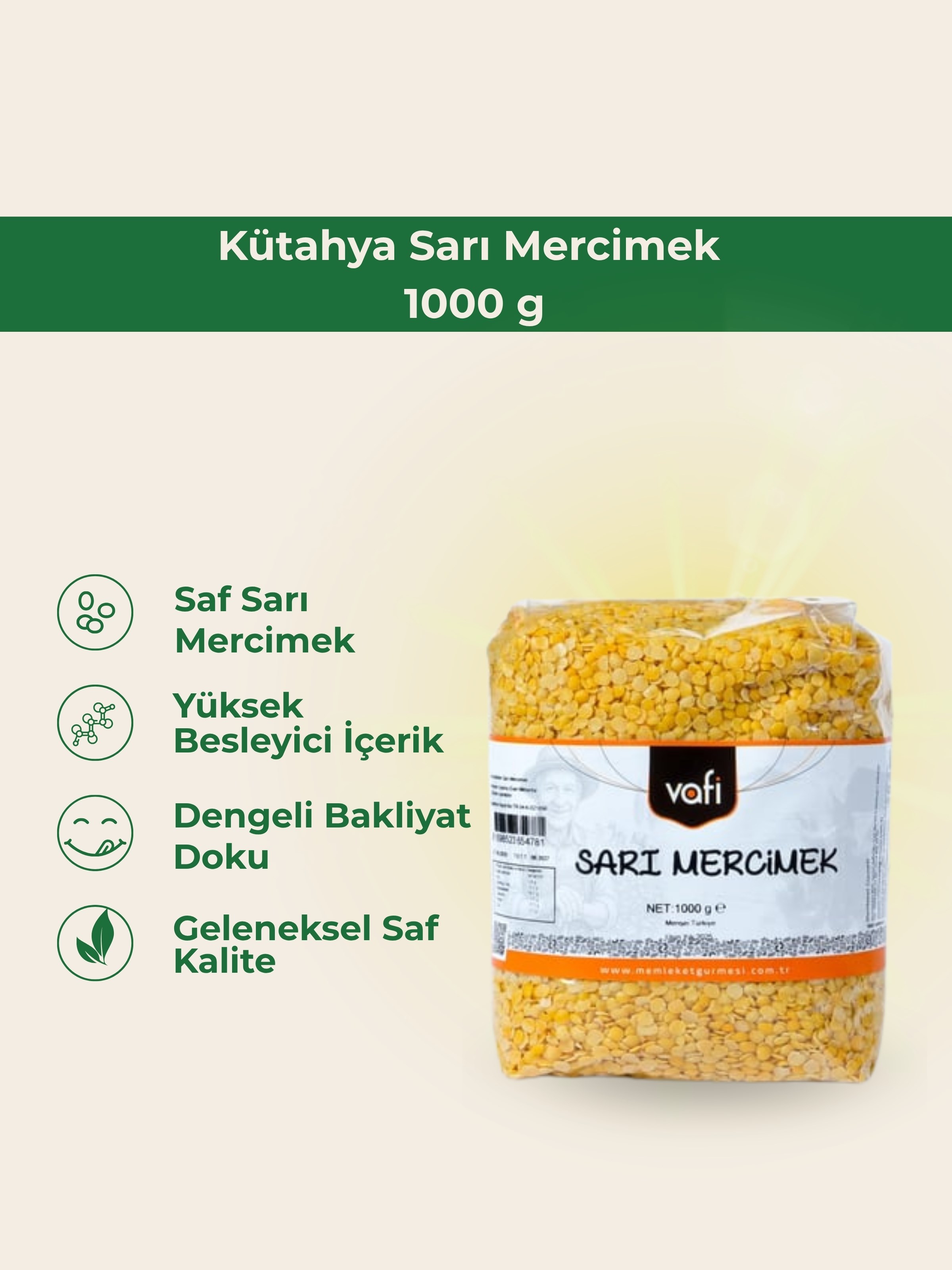 Kütahya Sarı Mercimek 1000 g 1 ADET