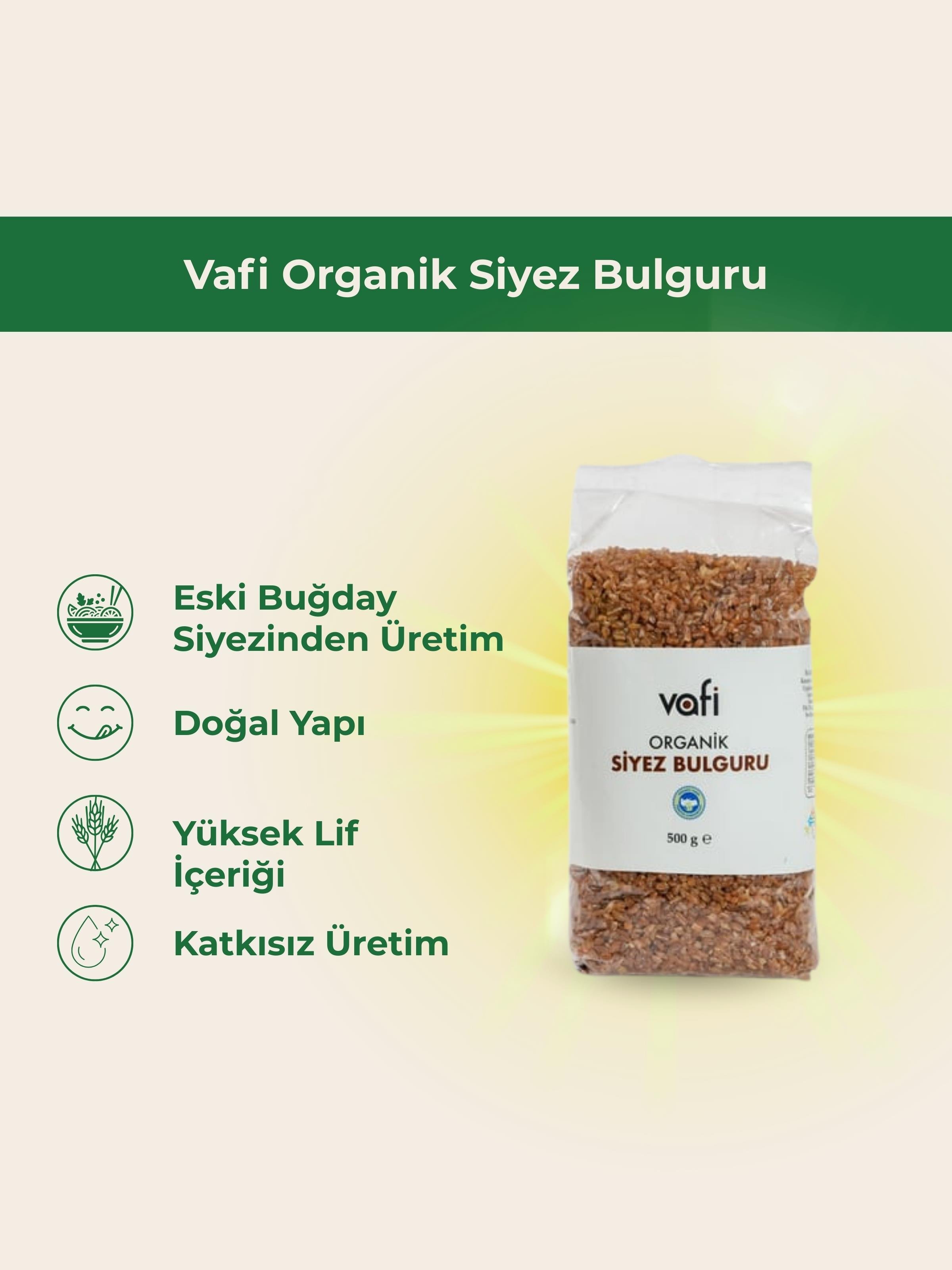 Vafi Organik Siyez Bulguru 500 gr MGMemleket Gurmesi