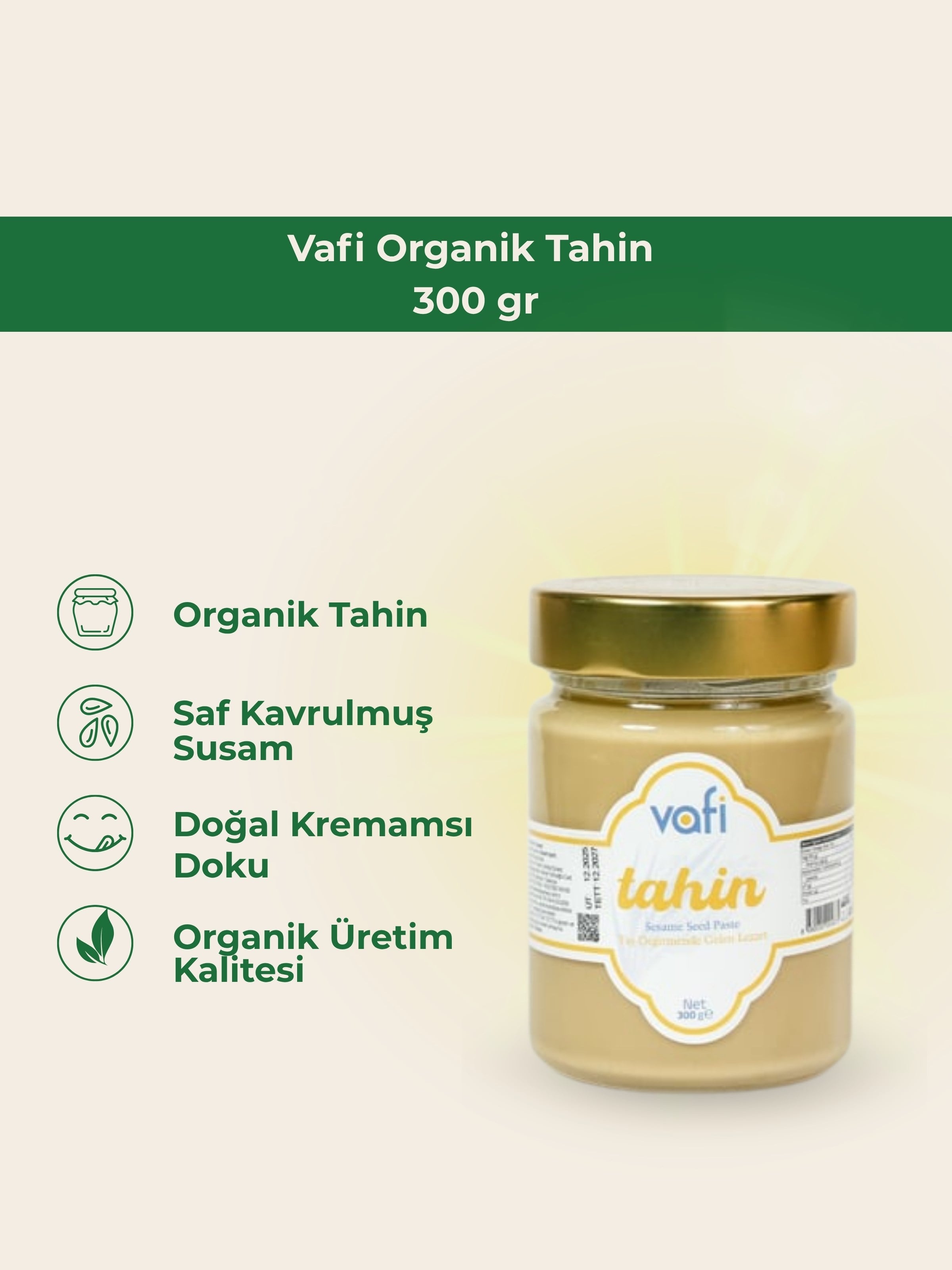 Vafi Organik Tahin 300 gr