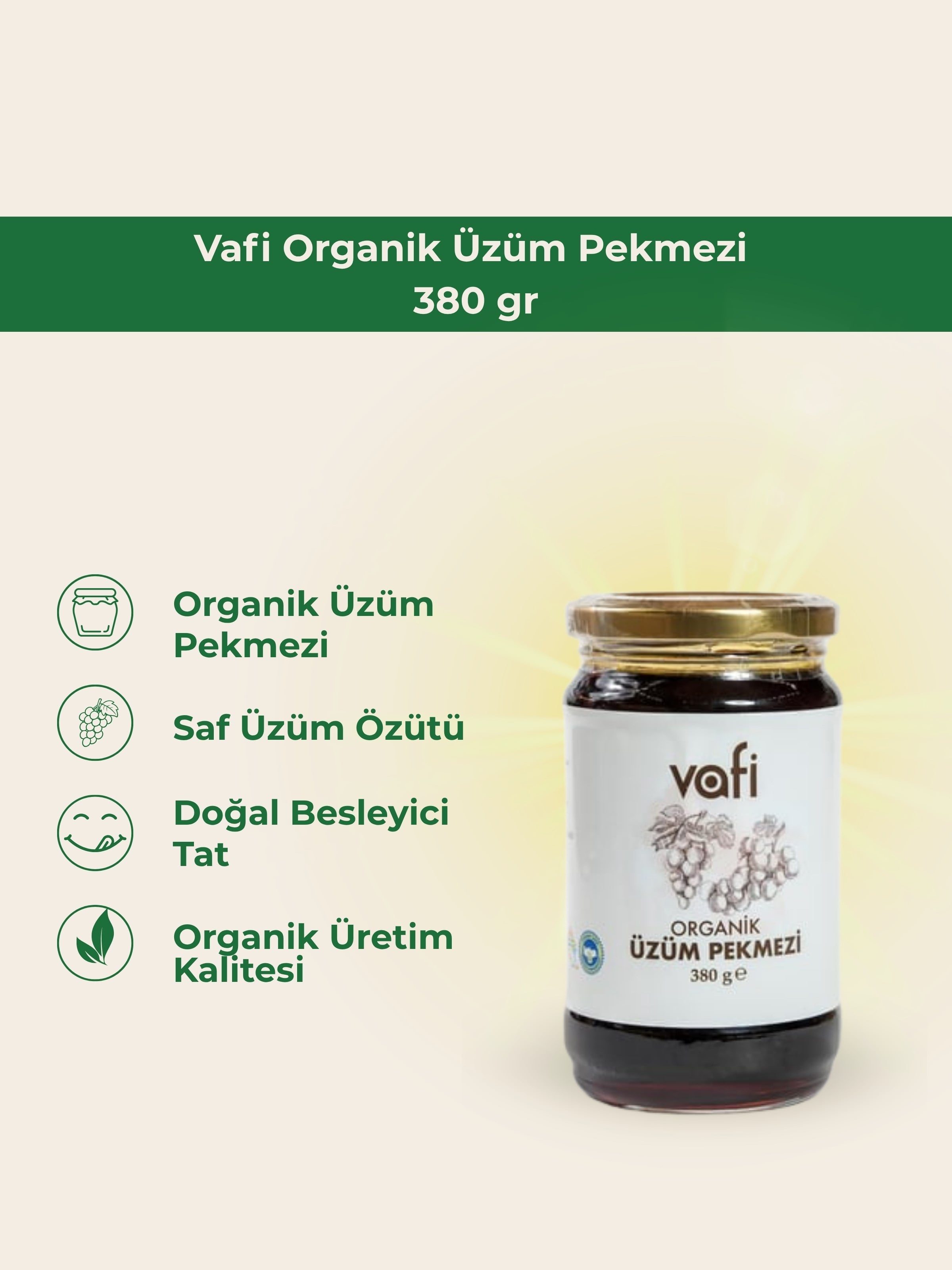 Vafi Organik Üzüm Pekmezi 380 gr