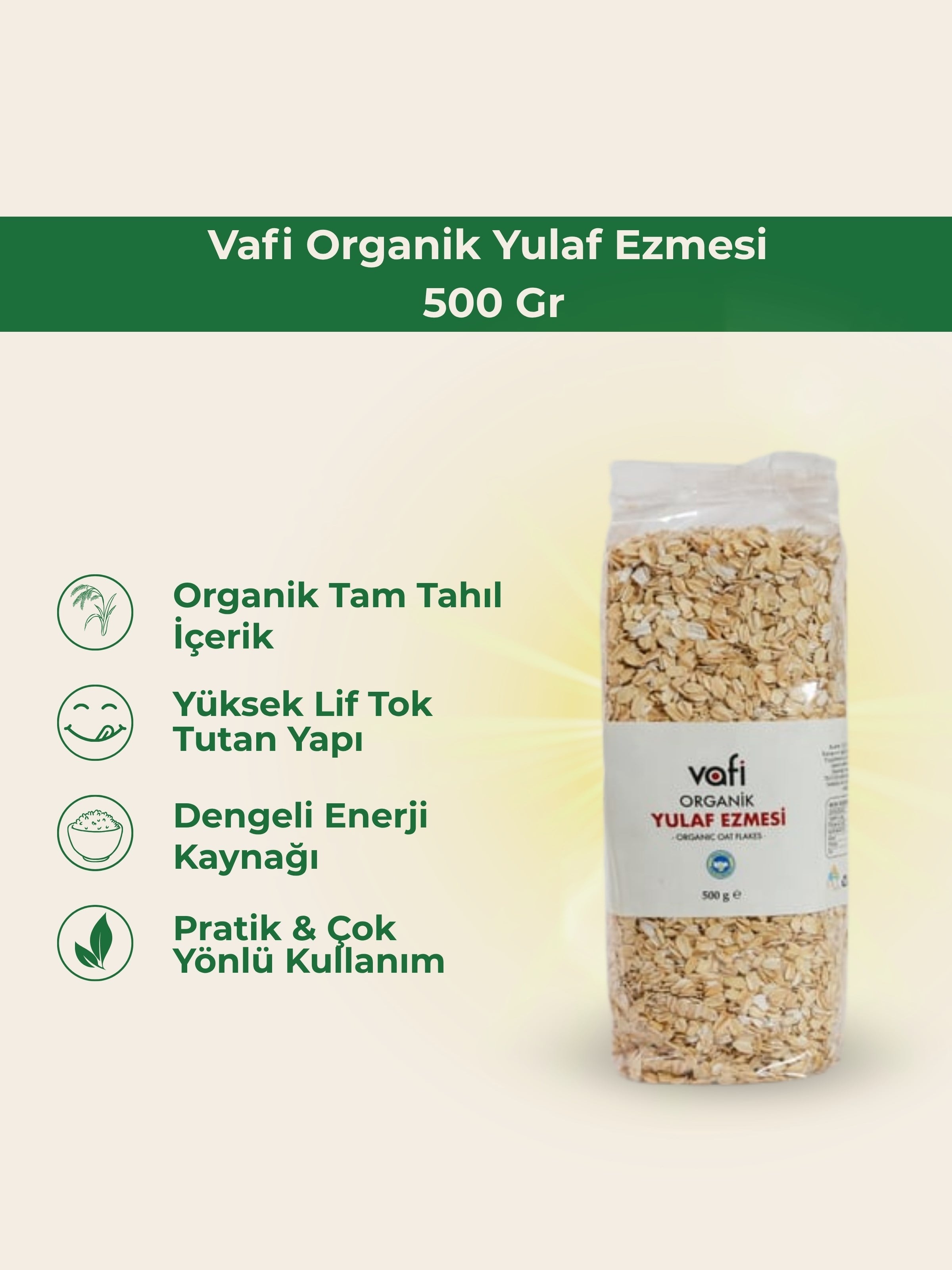 Organik Yulaf Ezmesi 500 gr MG 1 ADET