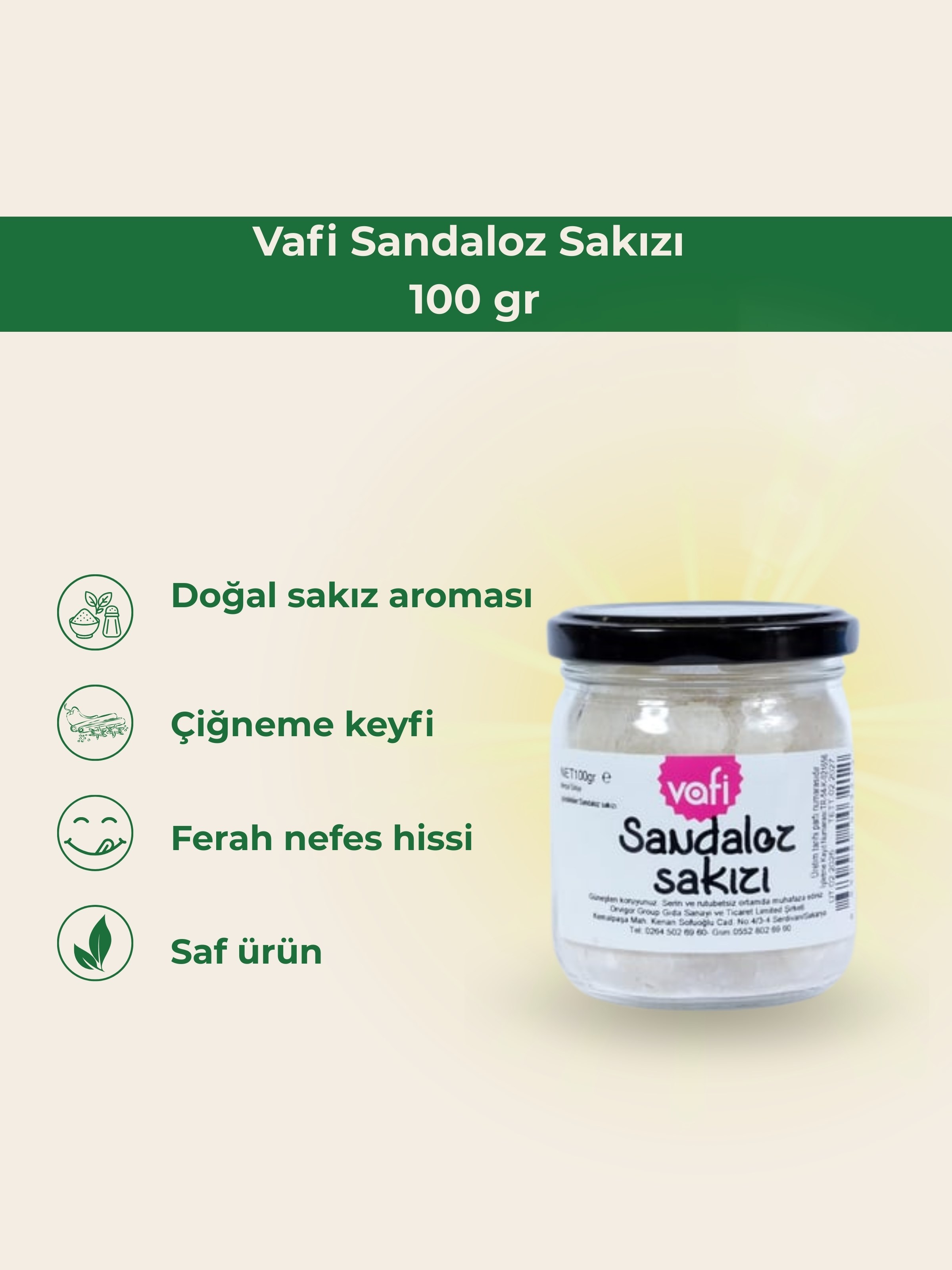 Vafi Sandaloz Sakızı 100 gr 1 ADET