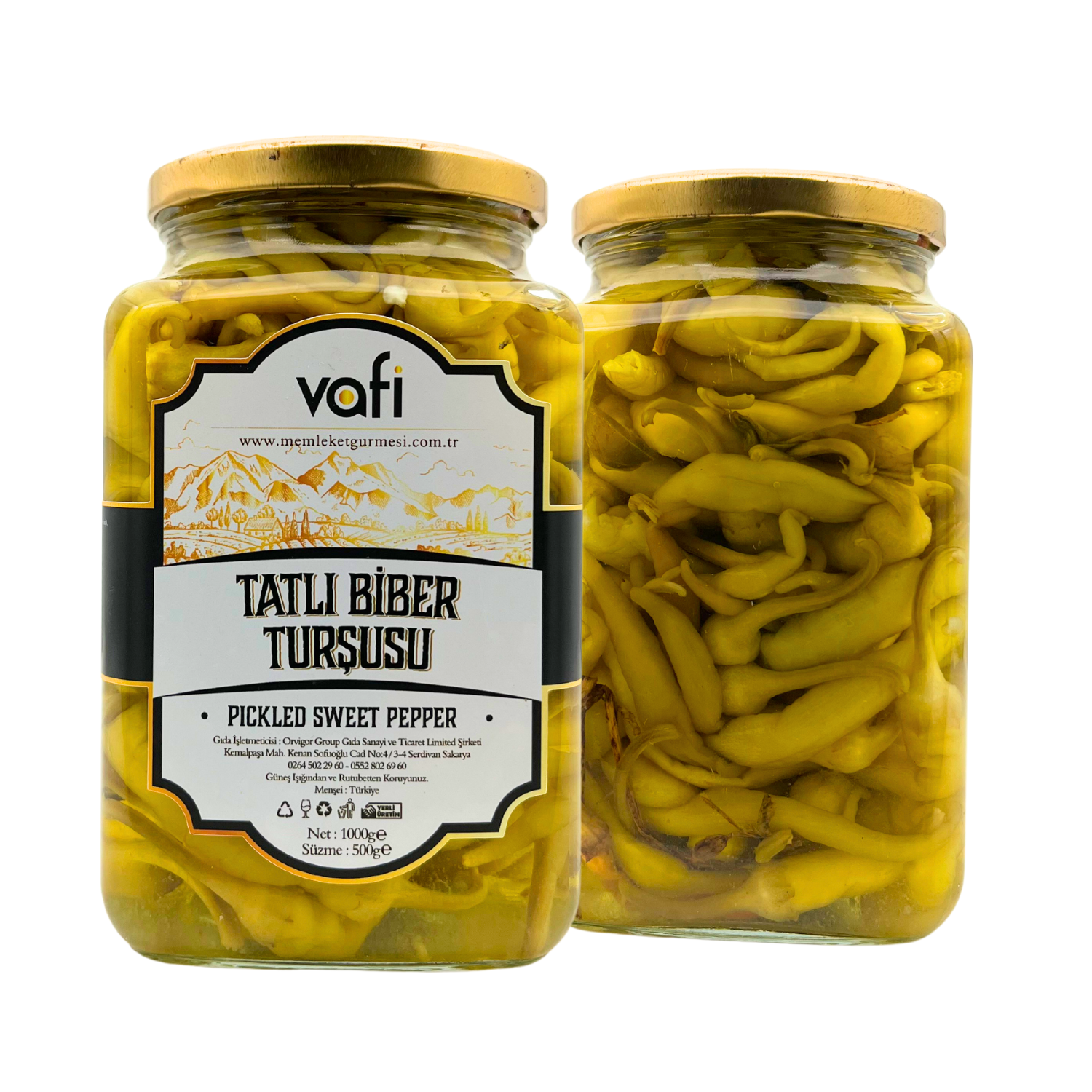 Vafi Turşu Serisi Tatlı A Biber Turşusu 1000cc-500gr