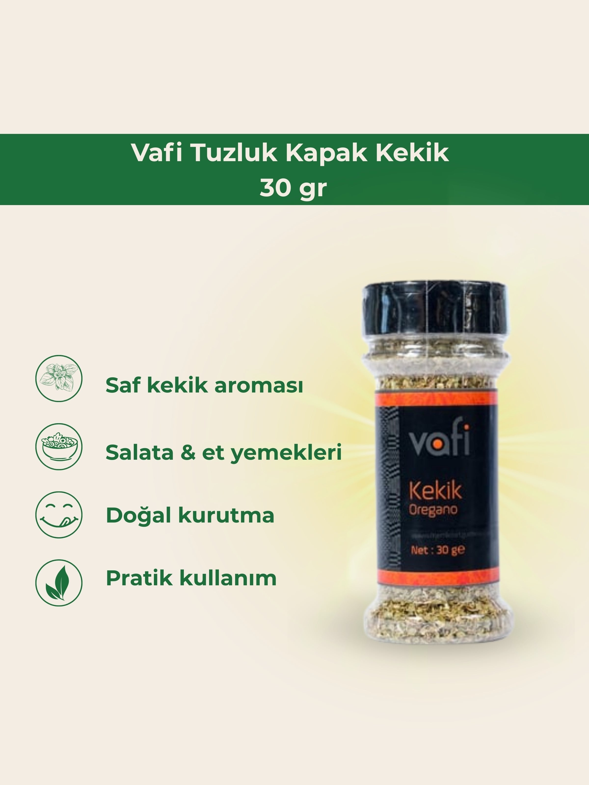 Vafi Tuzluk Kapak Kekik 30 gr 1 ADET