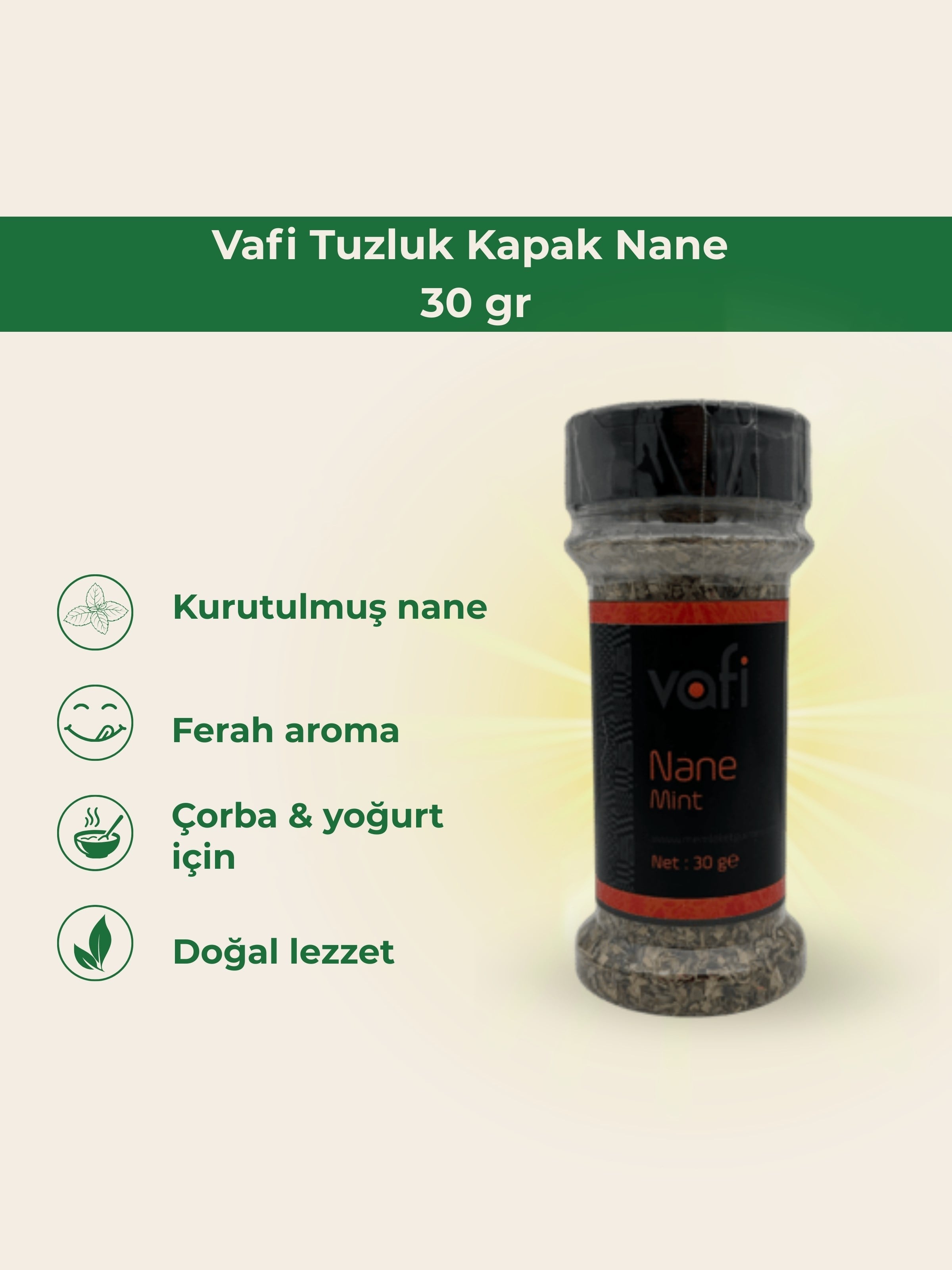 Vafi Tuzluk Kapak Nane 30 gr