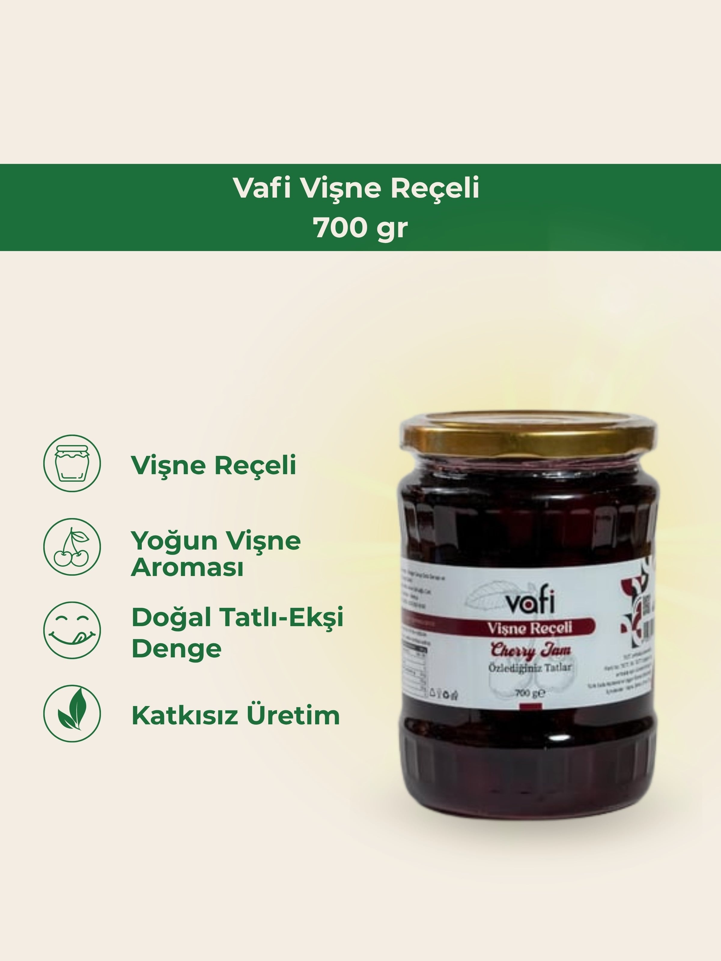 Vafi Vişne Reçeli 700 Gr