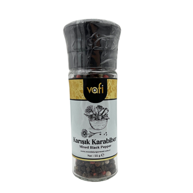 Vafi Cam Değirmen Kapak Serisi Karışık Karabiber 55 gr