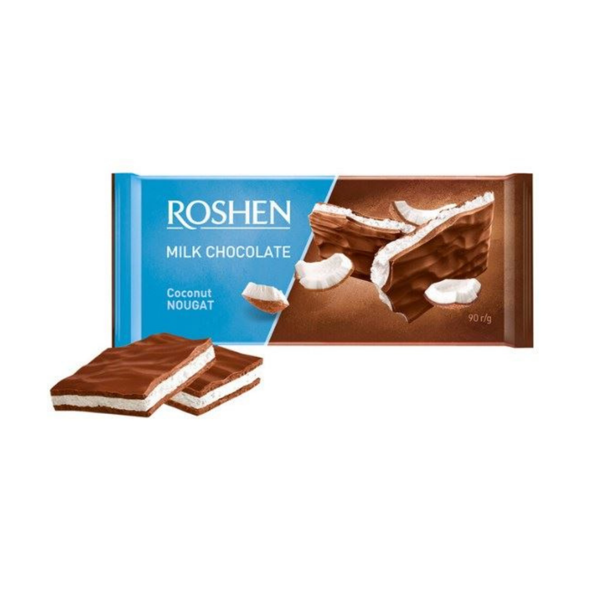 Roshen Milk Chocolate Coconut Nougat 90 gr