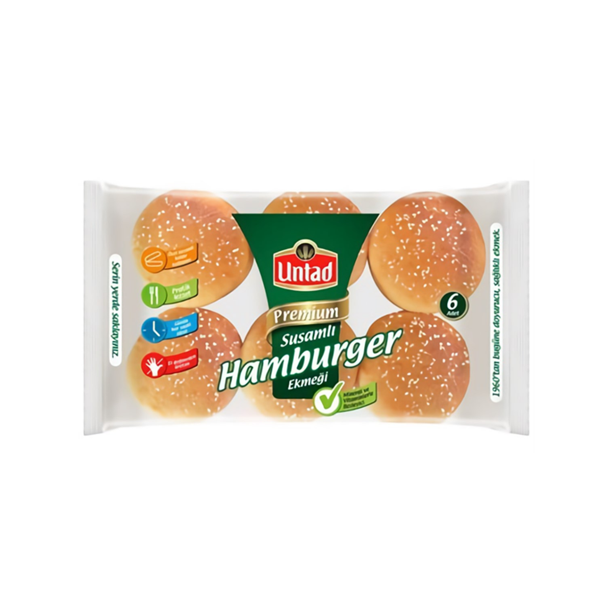 Untad Premium Hamburger Susamlı Ekmeği 6*85 GR