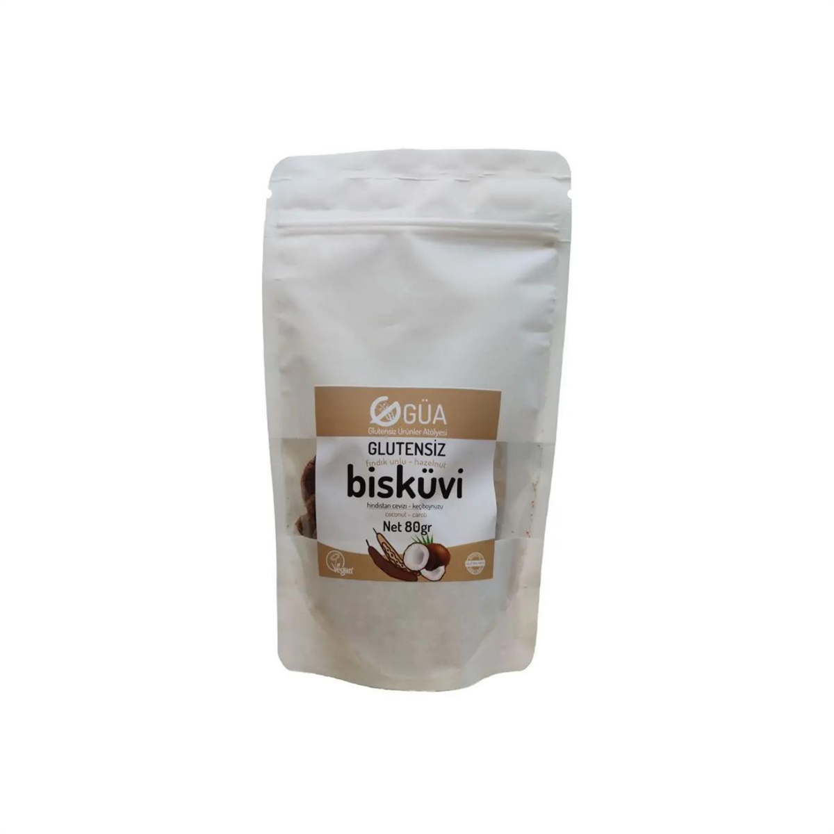 Güa Glutensiz Hindistan Cevizi- Keçiboynuzu Bisküvi 80 gr