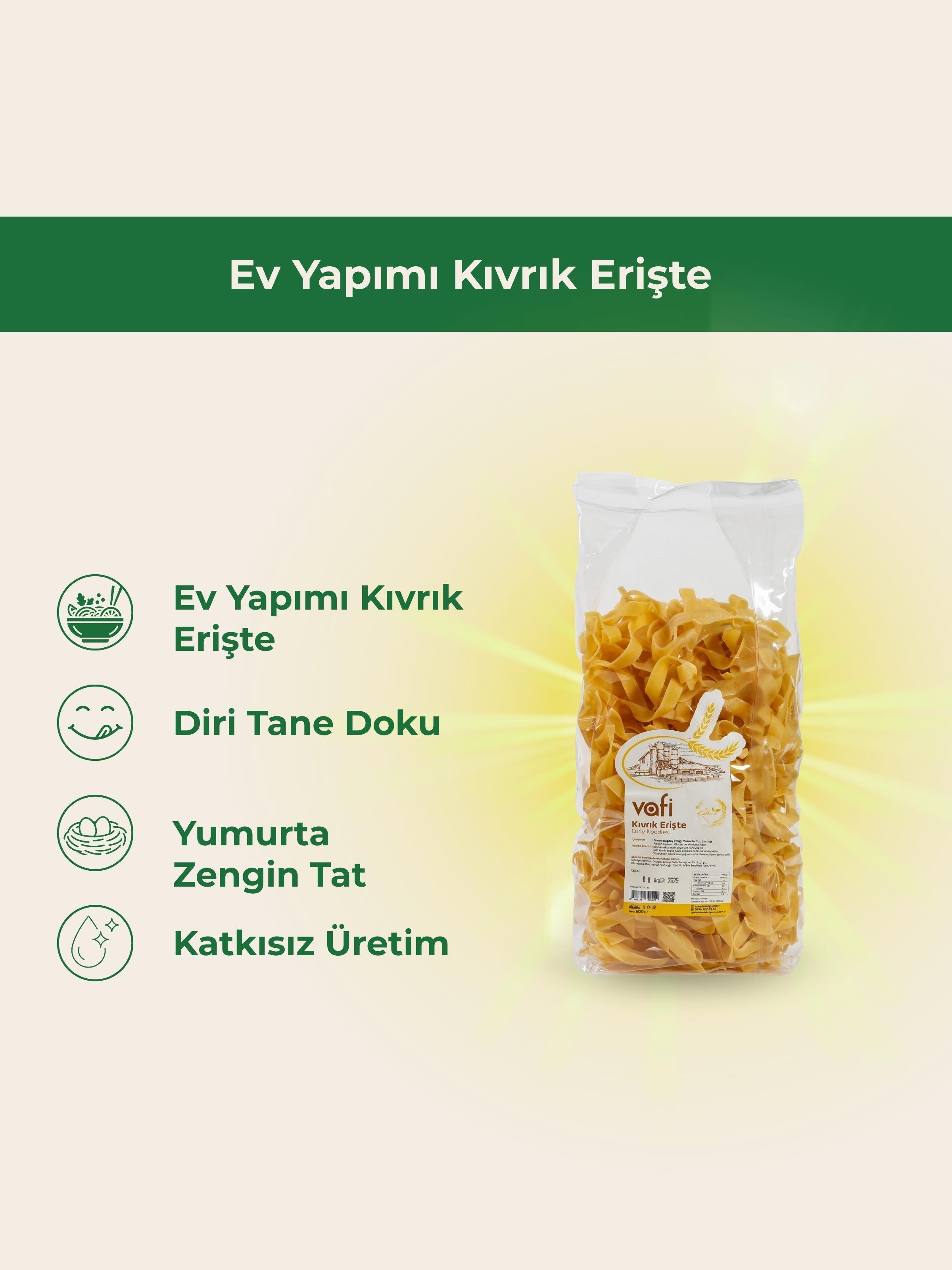 Ev Yapımı Kıvrık Erişte 500 gr MGMemleket Gurmesi