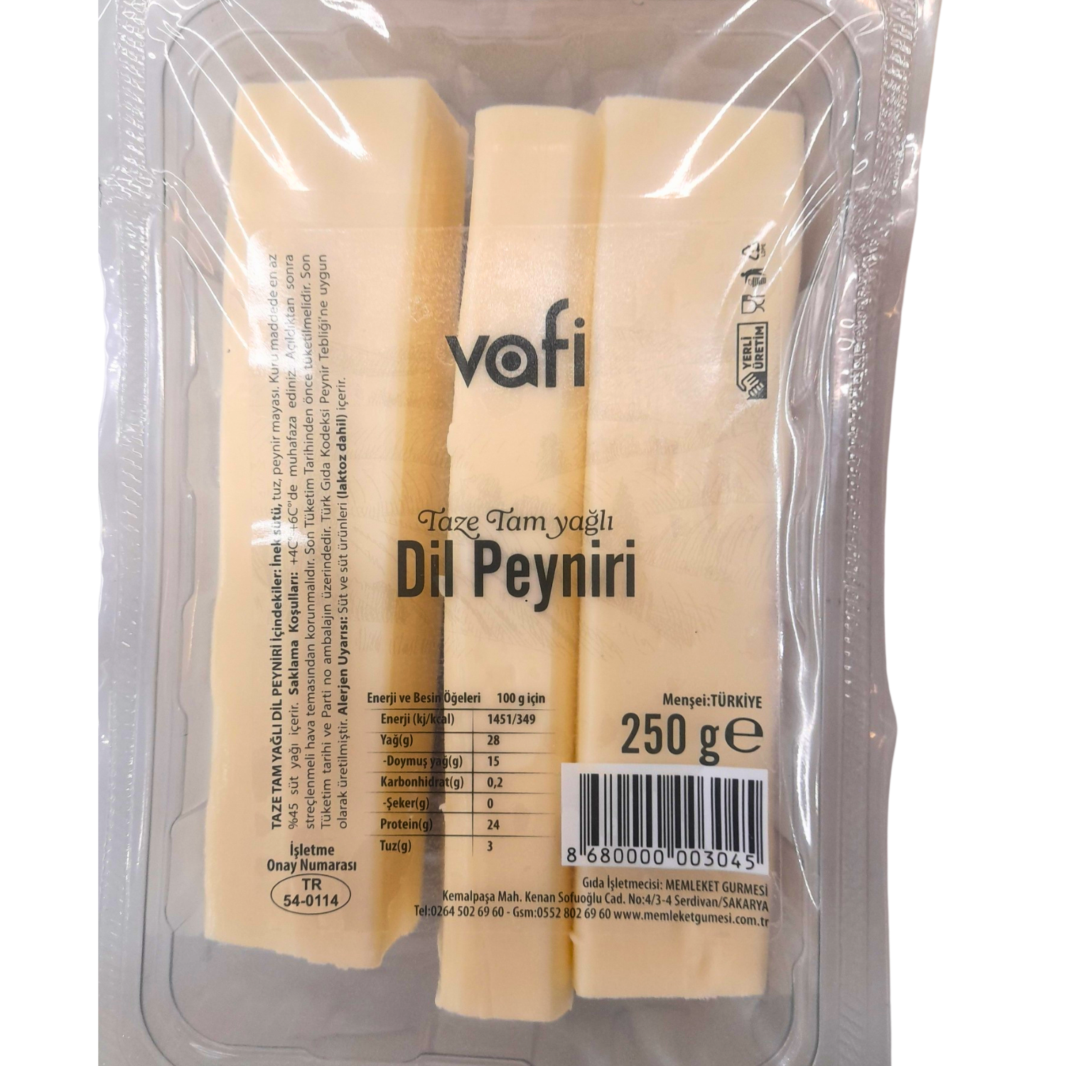 Gurme Dil Peyniri 250 grVafi