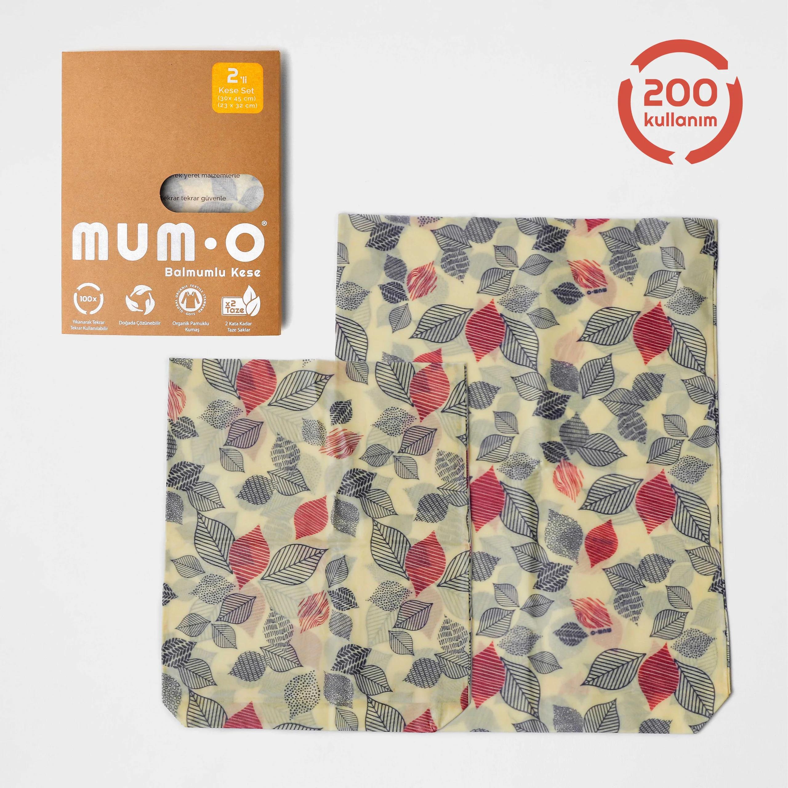 Mumo Doğal Poşet 2'li Kese SetMumo