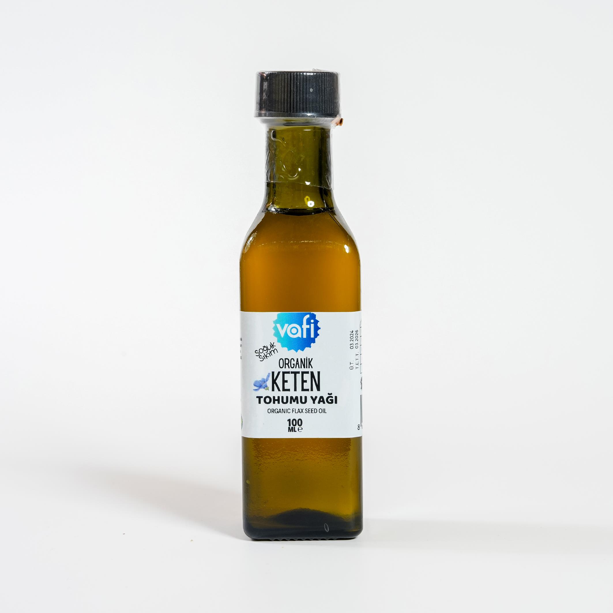 Organik Keten Tohumu Yağı Soğuk Sıkım 100 mlVafi