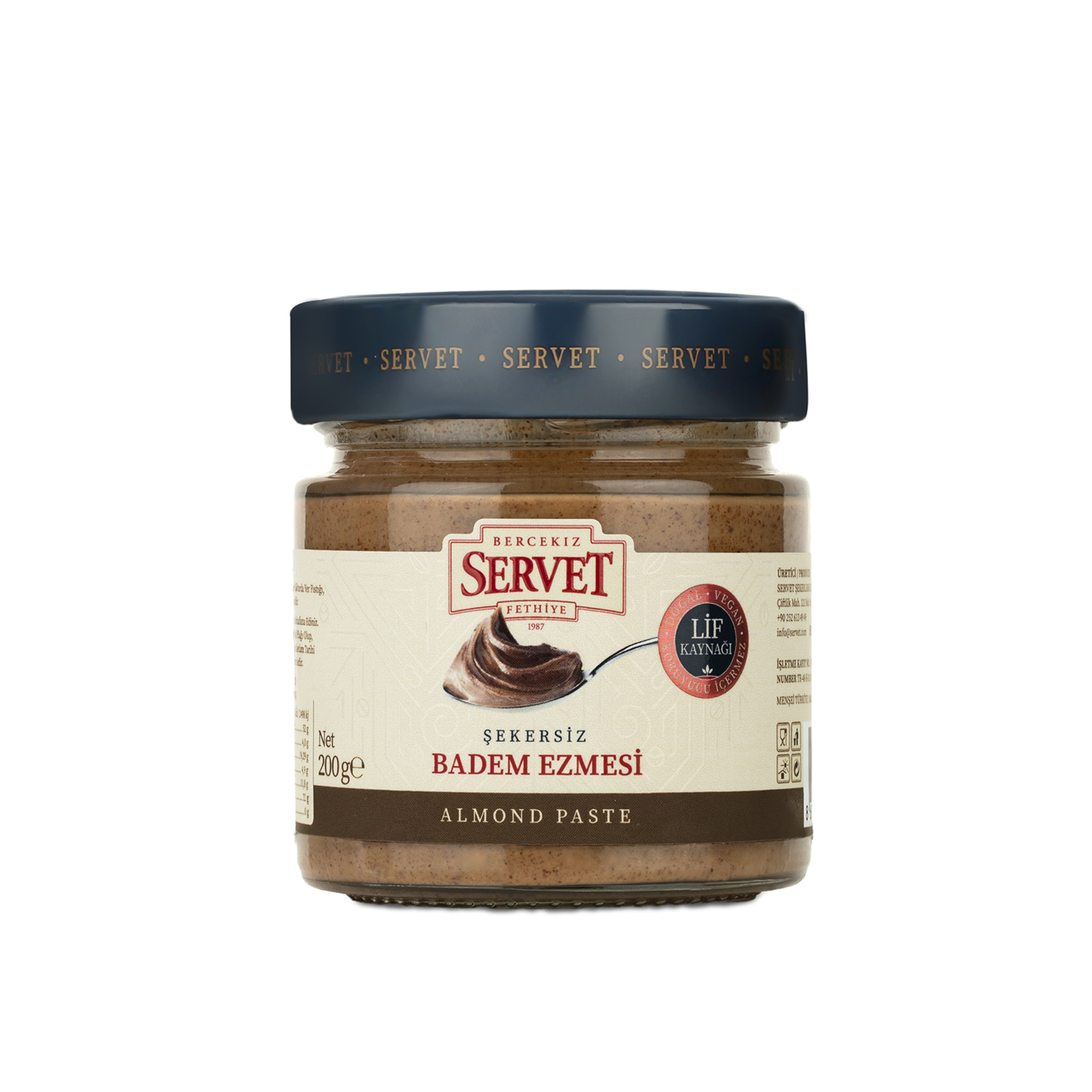 Servet Şekersiz Badem Ezmesi 200 grServet