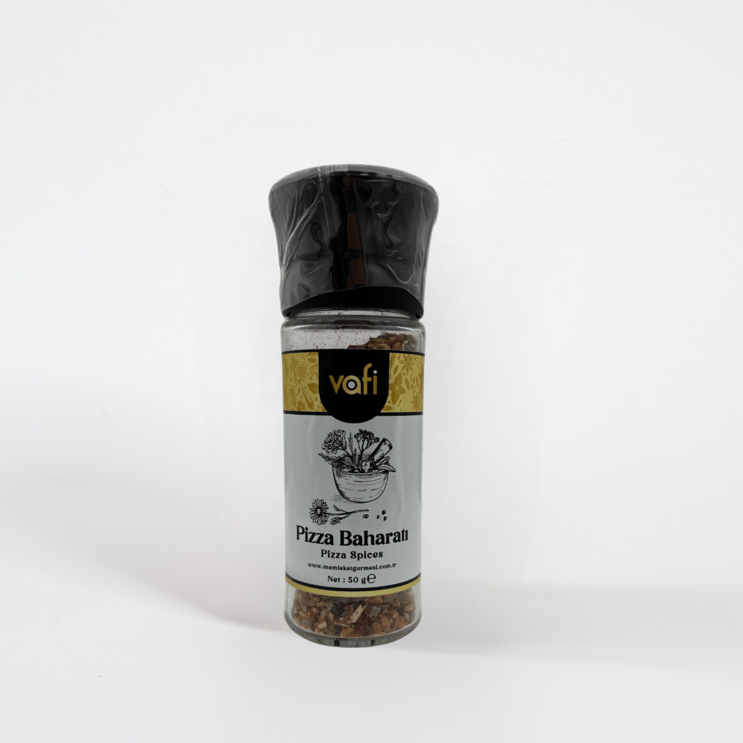 Vafi Cam Değirmen Kapak Serisi Pizza Baharatı 50 grVafi