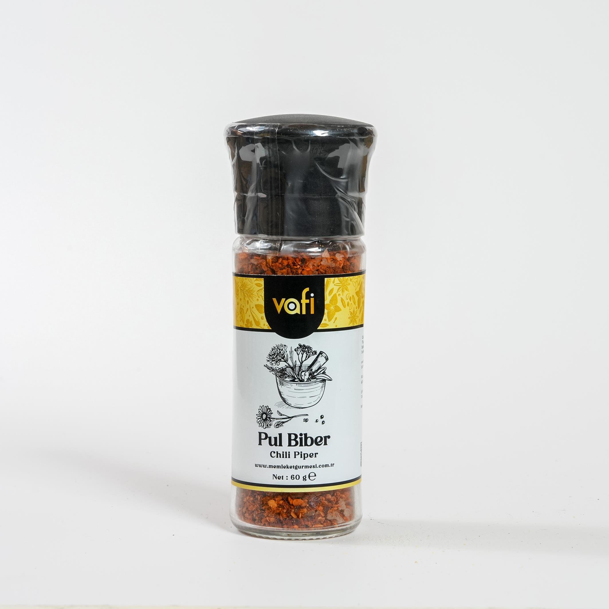 Vafi Cam Değirmen Kapak Serisi Pul Biber 60 grVafi